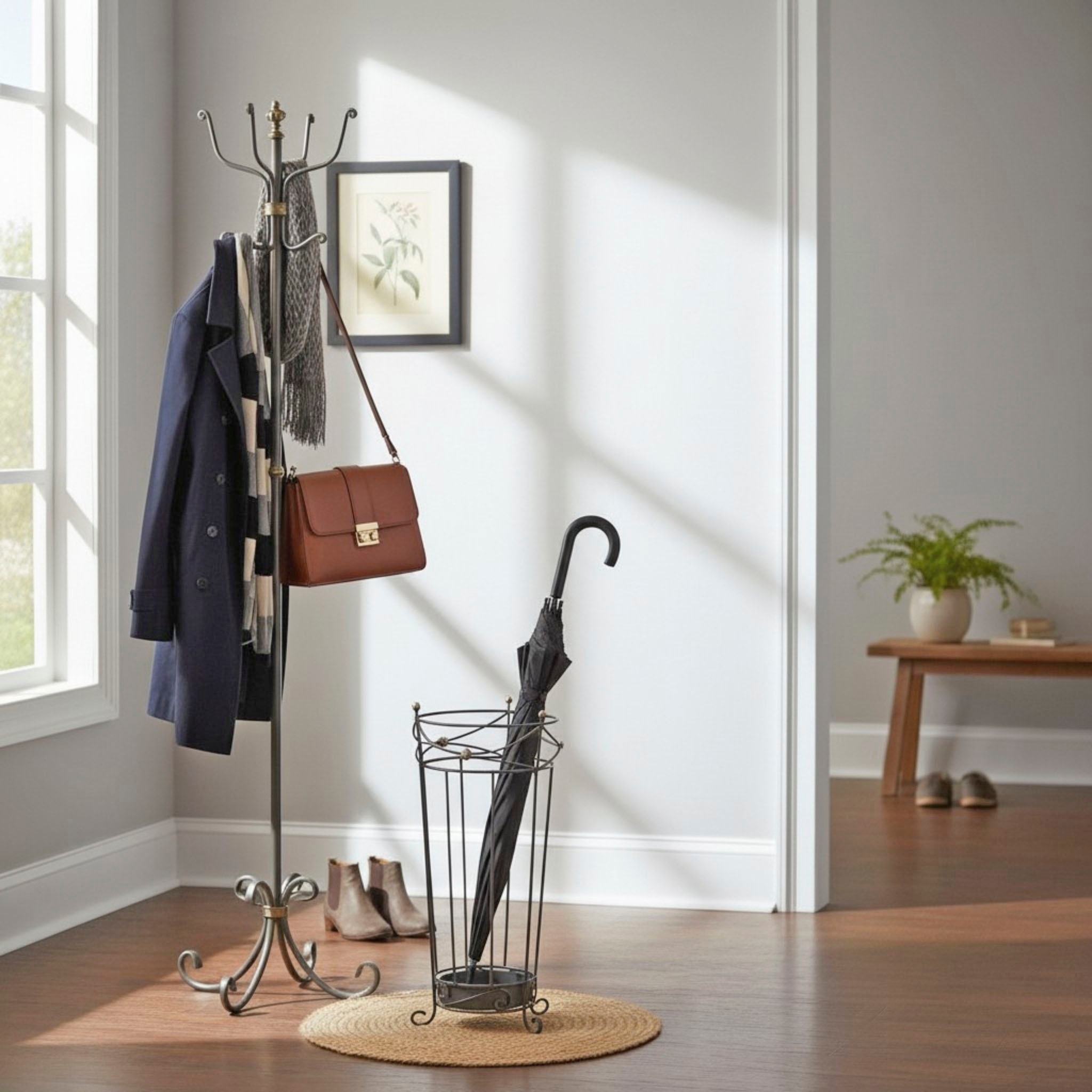 HAKU Garderobenständer "Kleiderständer, Standgarderobe" freiform - aus Metall Anthrazit - Ø/H 46/180 cm