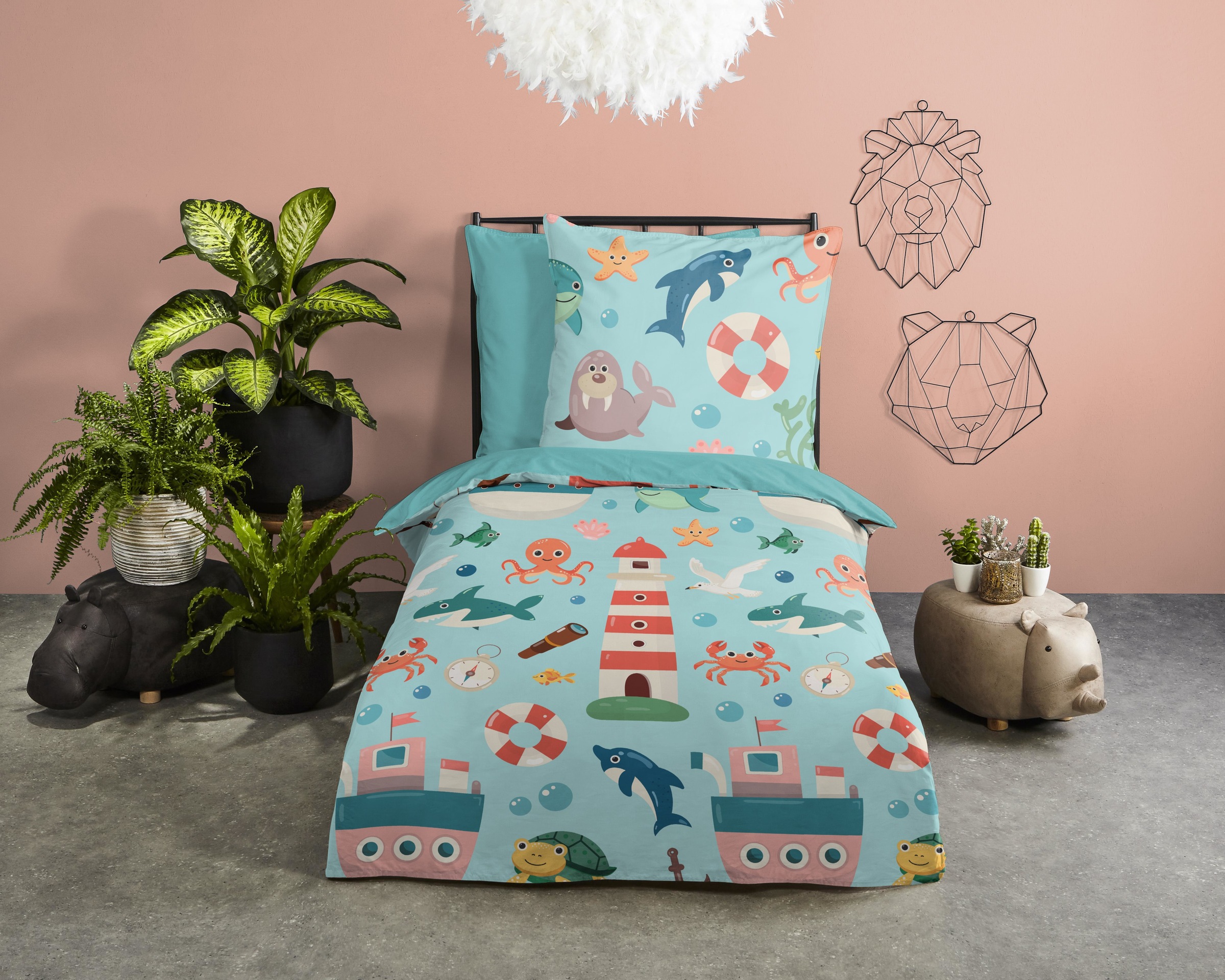 PURE luxury collection Kinderbettwäsche "Sailor" 2 Stk. Mikrofaser, 135x200 günstig online kaufen