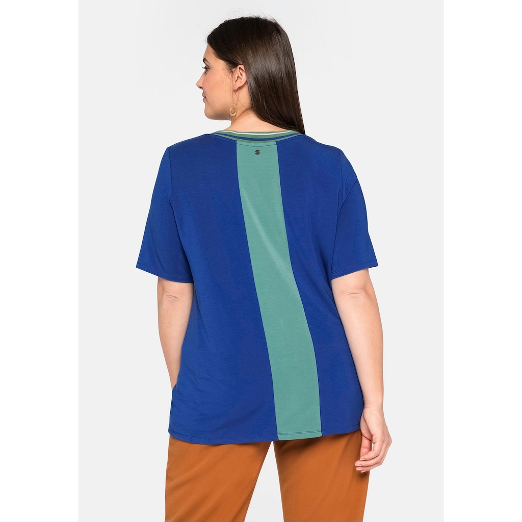 Damenmode Shirts & Sweatshirts Sheego Rundhalsshirt »Shirt«, mit Rippbund und Zipper royalblau