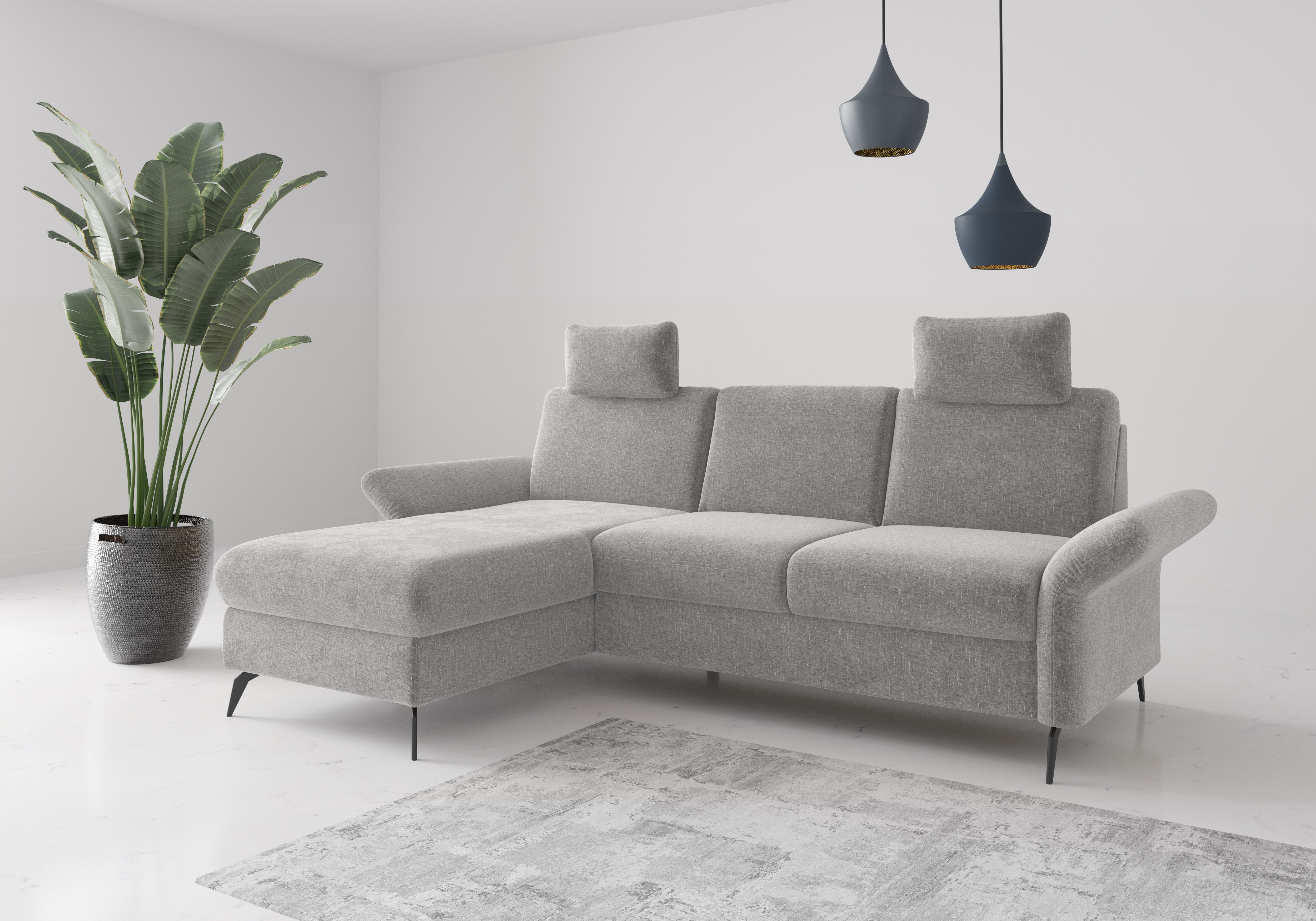 OTTO home Ecksofa "Rochelle" wahlweise mit Schlaffunktion, Bettkasten und Armteilverstellung