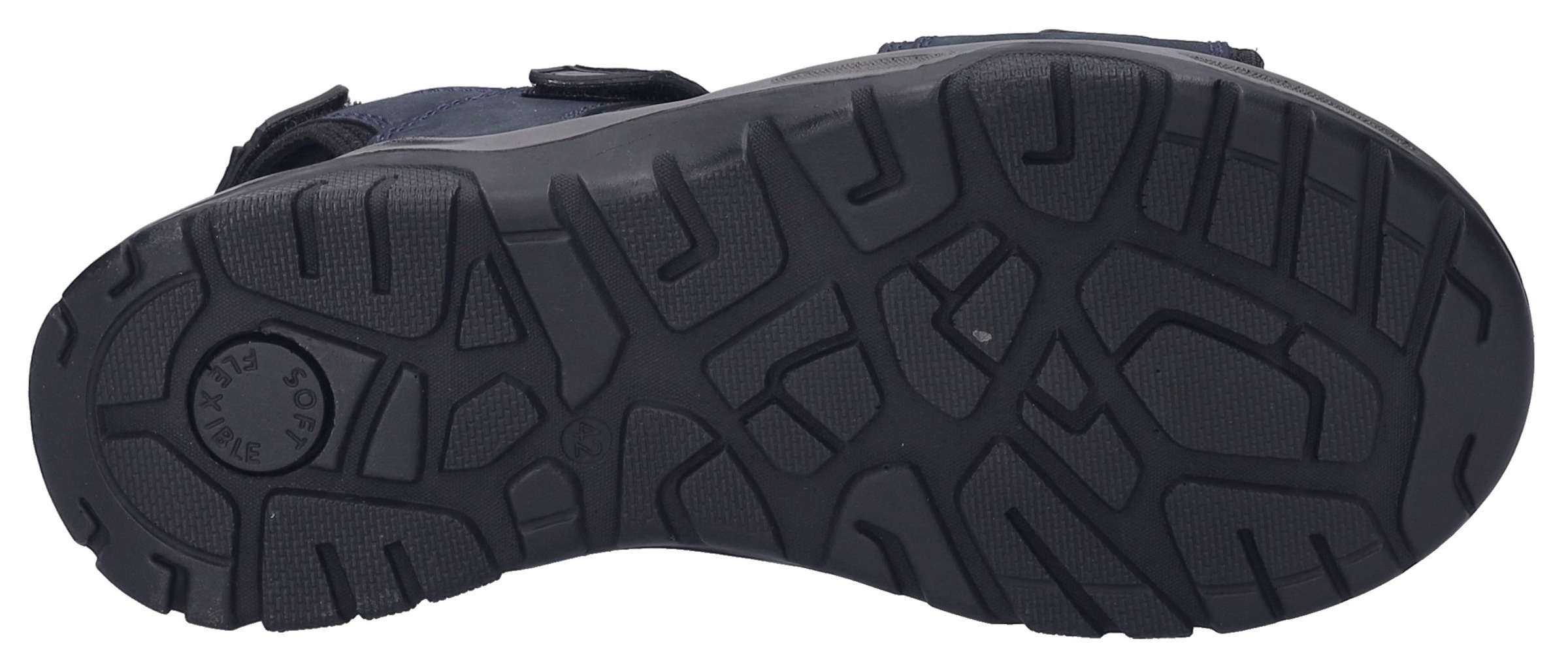 Trekkingsandale JOSEF SEIBEL "Arlo 02", Herren, Gr. 41, blau (indigo), Leder, Basic, Schuhe, Klettsandale, Komfortschuh mit gepolstertem Fußbett, G-Weite 2