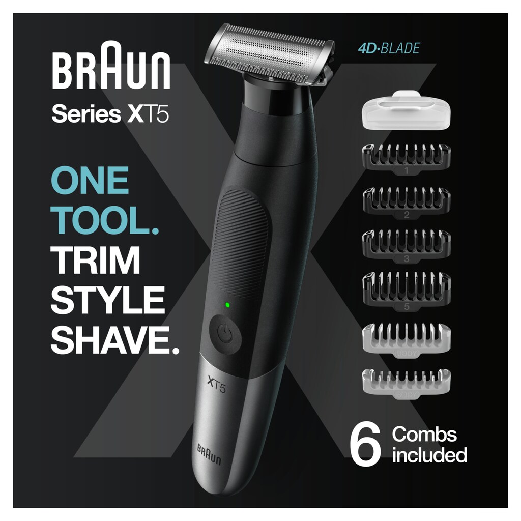 Braun Elektrorasierer »Braun Series XT5200 Travel«, 6 St. Aufsätze