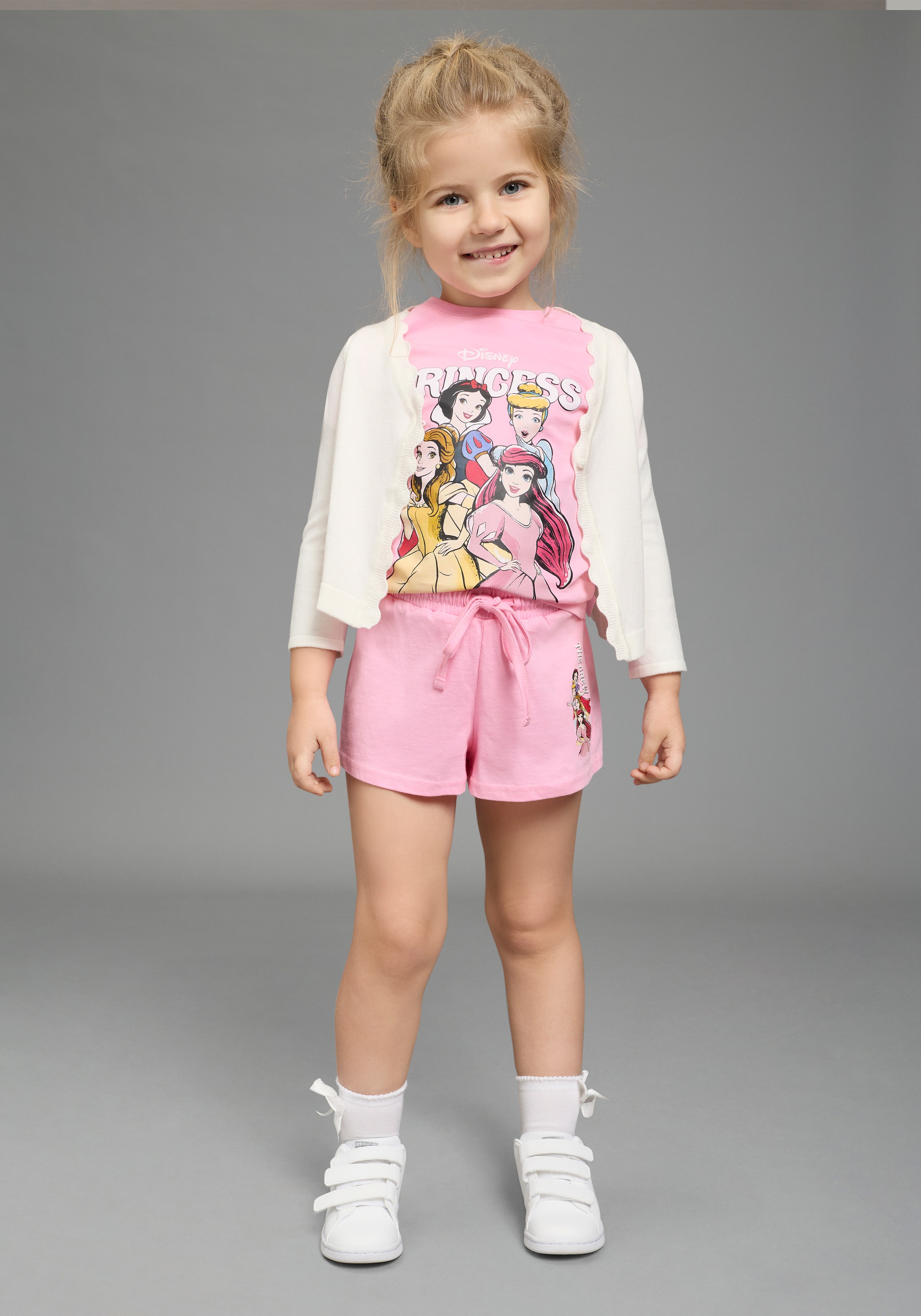 KIDSWORLD Shirt & Shorts »PRINCESS 2tlg. Set: Scheewitttchen, Ariel & Freundinnen - Disney« Set, 2 tlg. aus Baumwolle, Single Jersey Material
