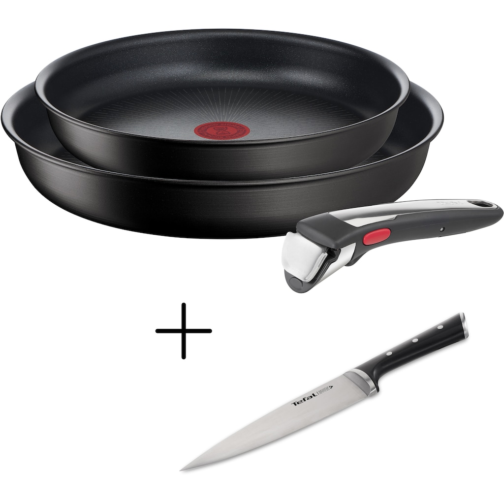 Tefal Pfannen »Ingenio Unlimited On« in 24/28 cm mit abnehmbarem Griff und »Ice Force Kochmesser« im Set