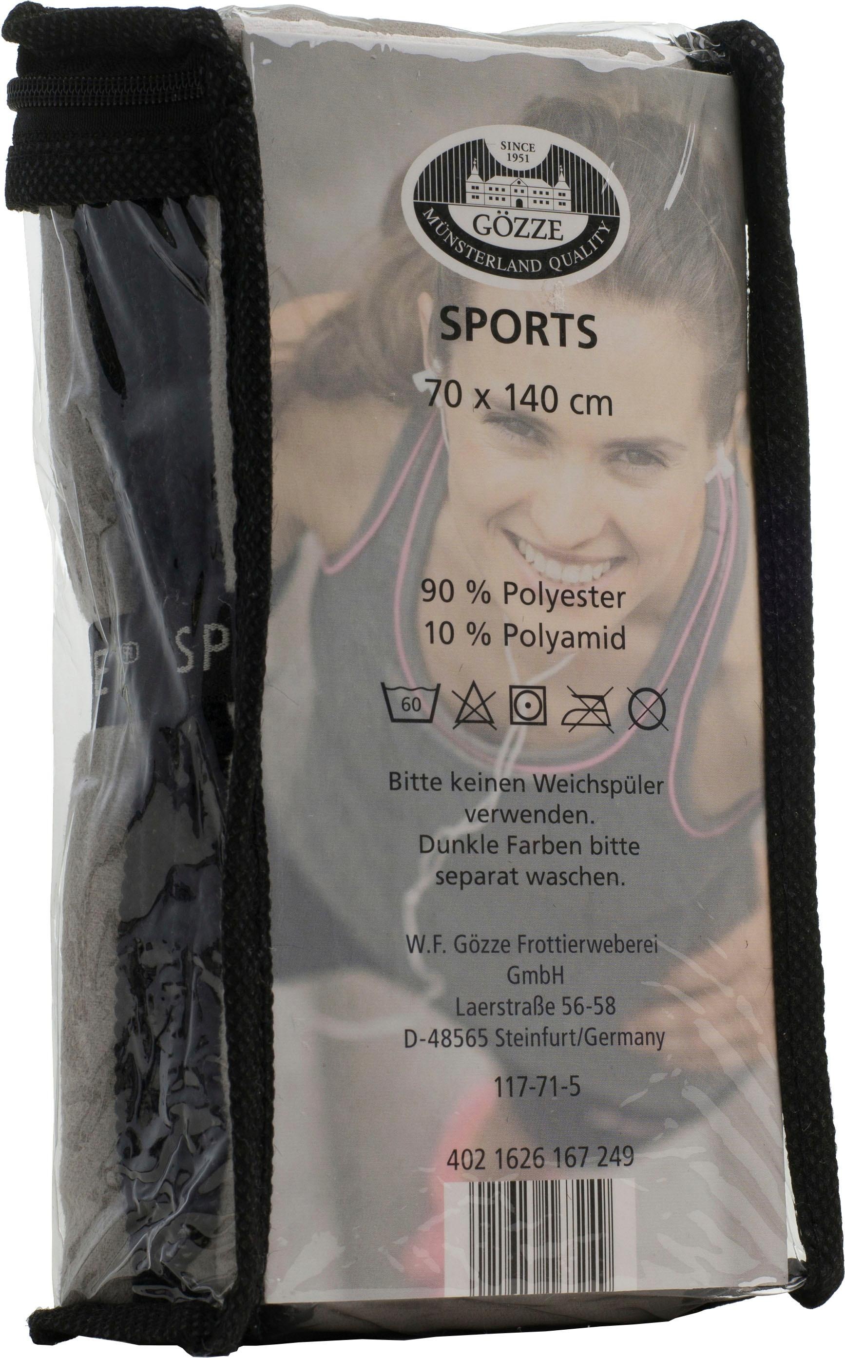Gözze Sporthandtuch »Sports by Gözze«, (1 St., Sporthandtuch 70 x 140 cm), im Set, schnell trocknend, Mikrofaser, für Sport, Reisen & Camping