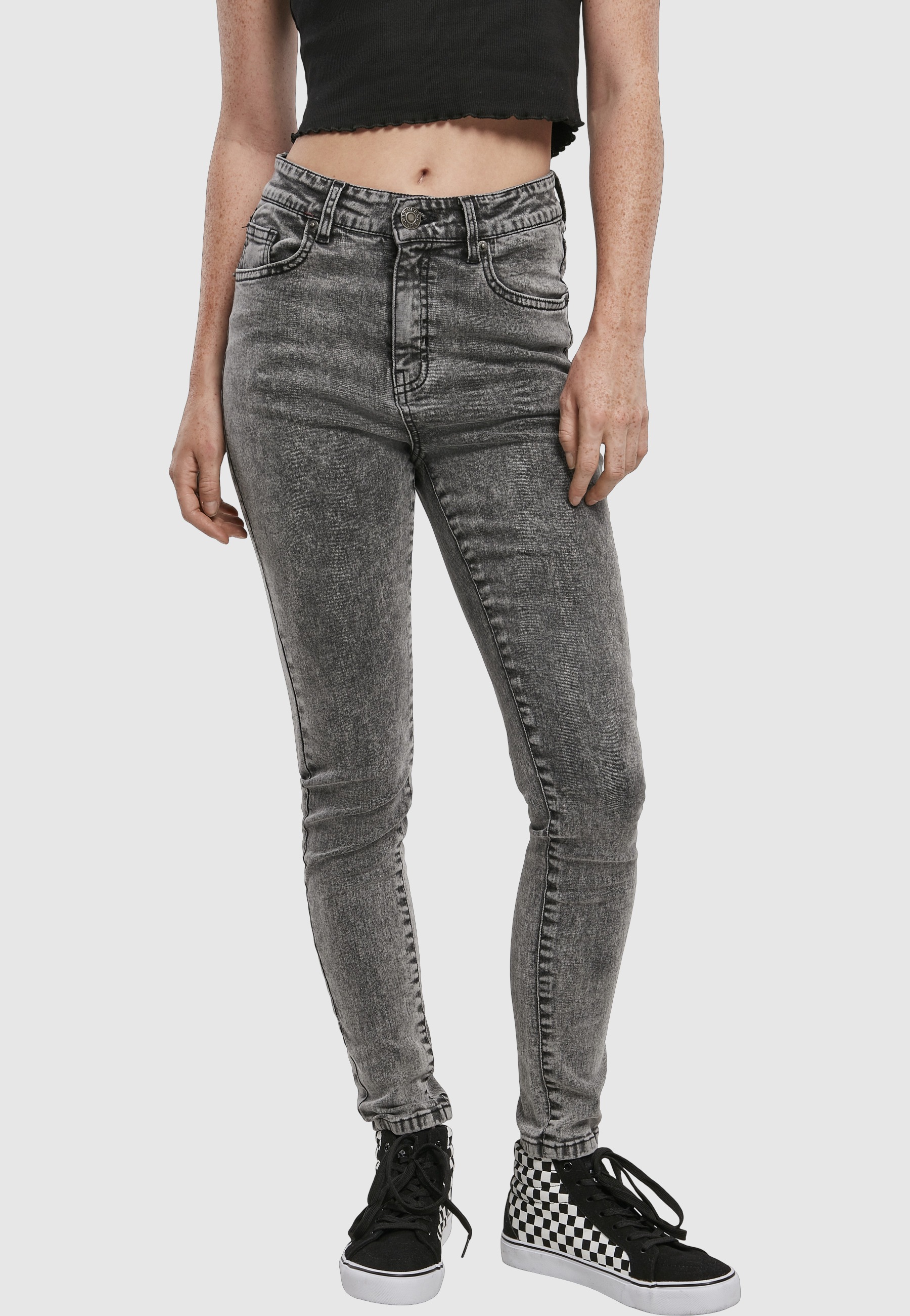 URBAN CLASSICS Bequeme Jeans »Urban Classics Damen Ladies High Waist Skinny Jeans« 1 Stk.