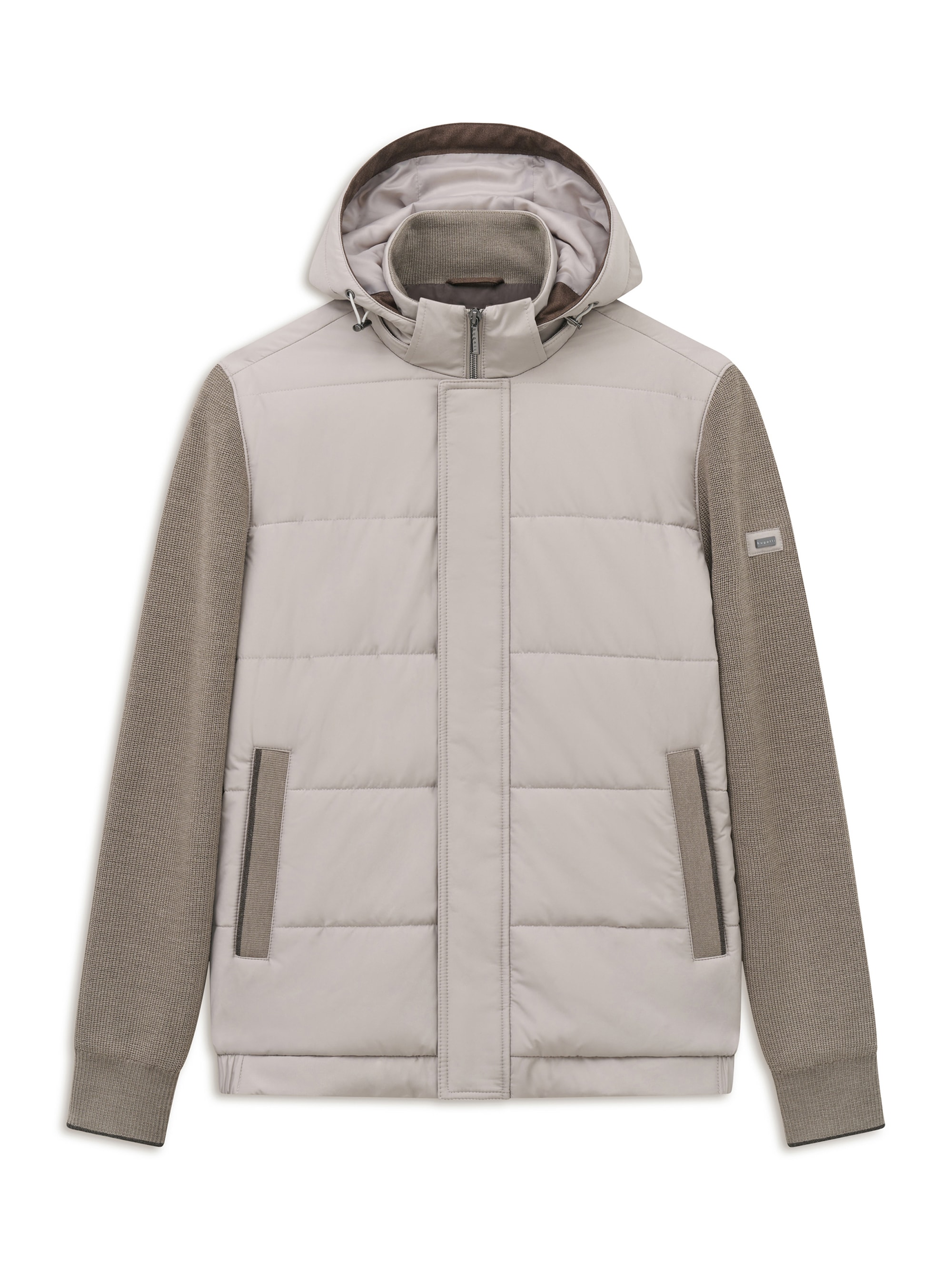 bugatti Strickjacke »Regular Fit« Regular Fit Hybrid Abnehmbare Kapuze