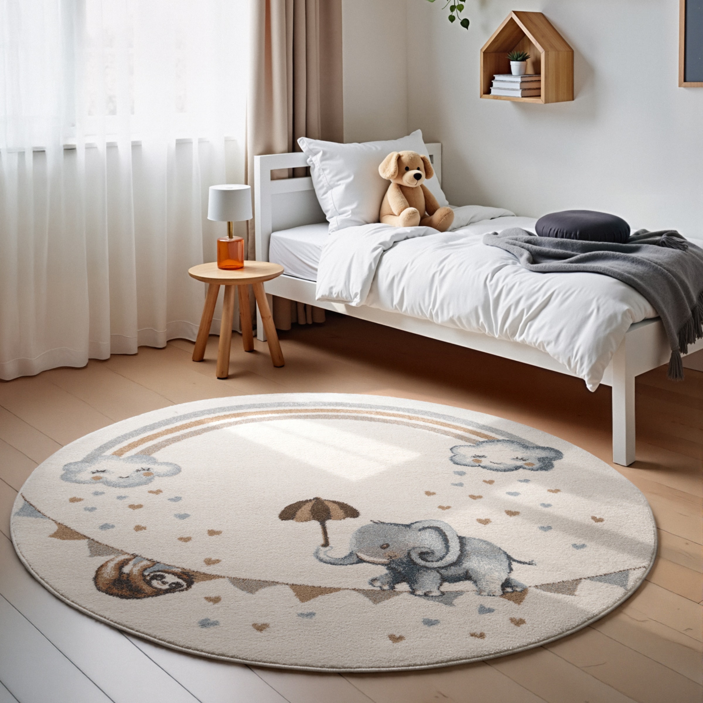 Villeroy & Boch Kinderteppich "Walk like an Elephant Rainbow" rund 9 mm Höh günstig online kaufen
