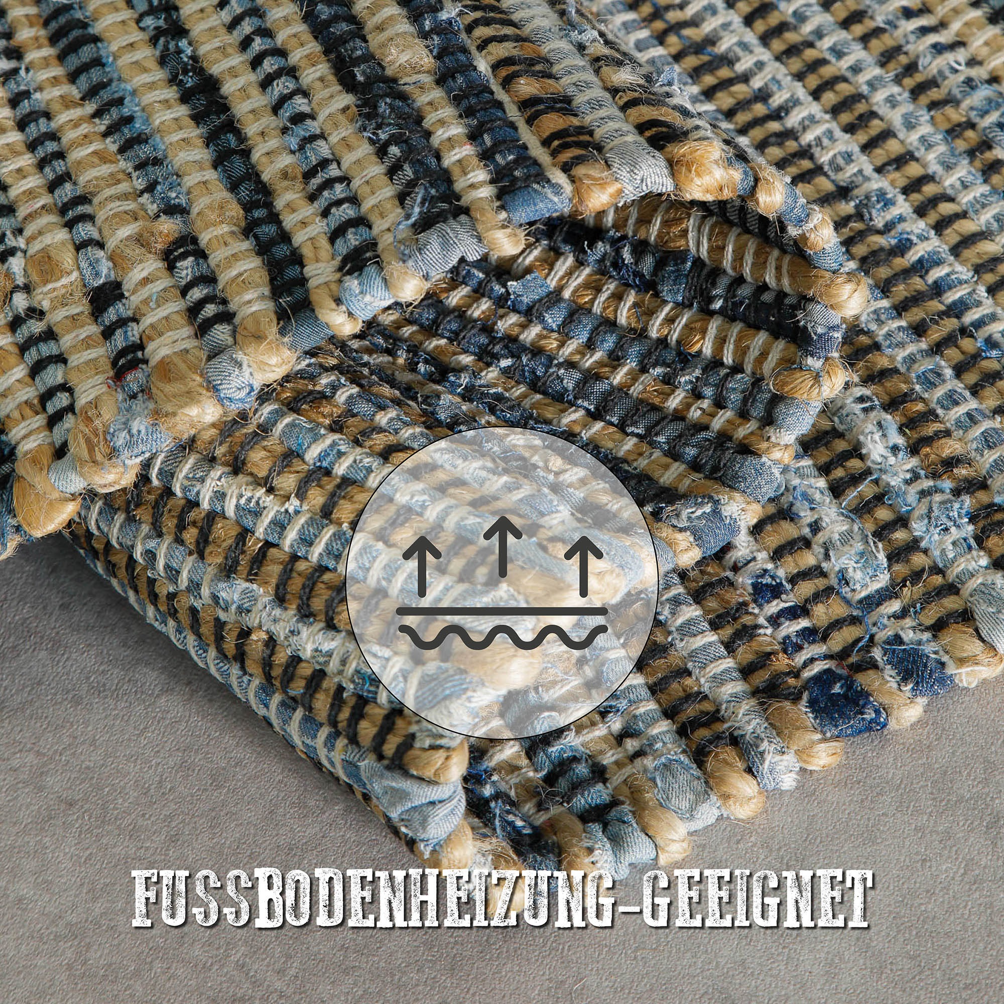 Wecon Home Denim Blues Rug Blue 80x150cm 3