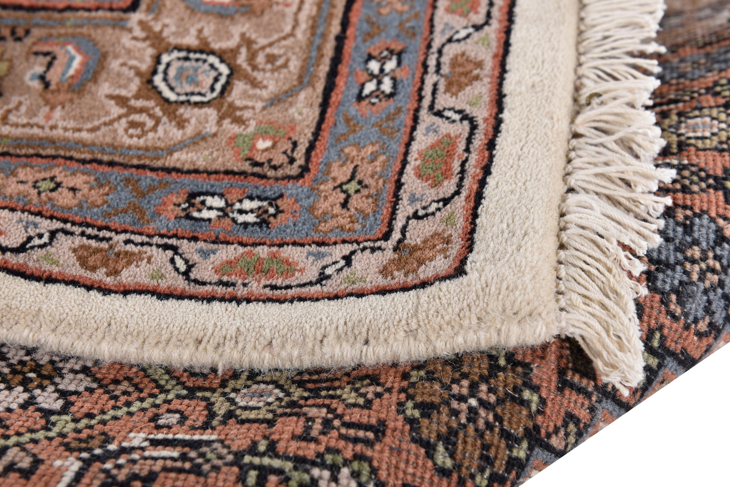 Orientteppich OTTO HOME "BB Oriental", braun (cream braun), B:140cm H:12mm L:200cm, Schurwolle, Teppiche, reine Wolle, handgeknüpft, orientalisches Design, mit Fransen 3