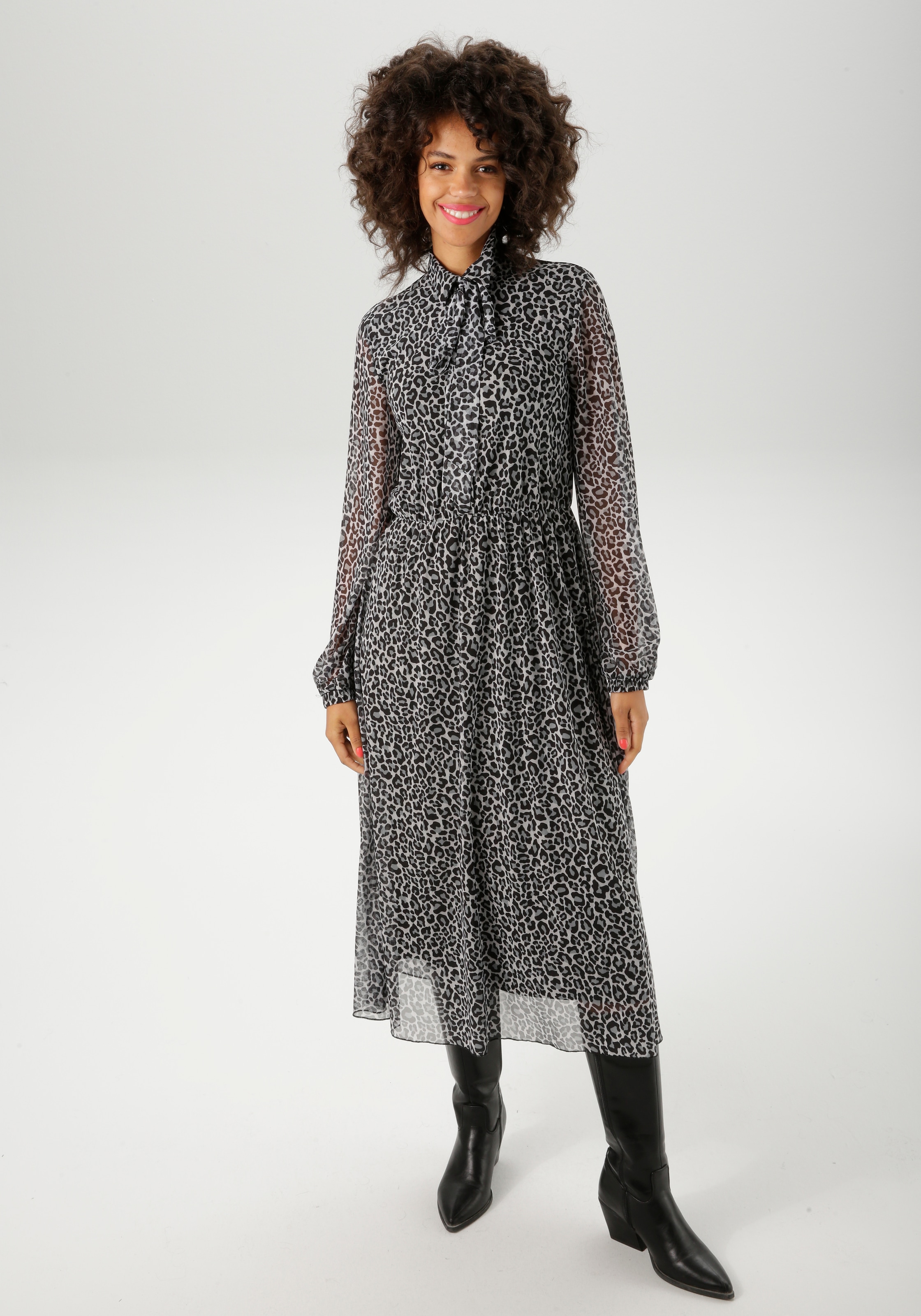 Aniston CASUAL Blusenkleid mit farbharmonischem Animal-Print günstig online kaufen