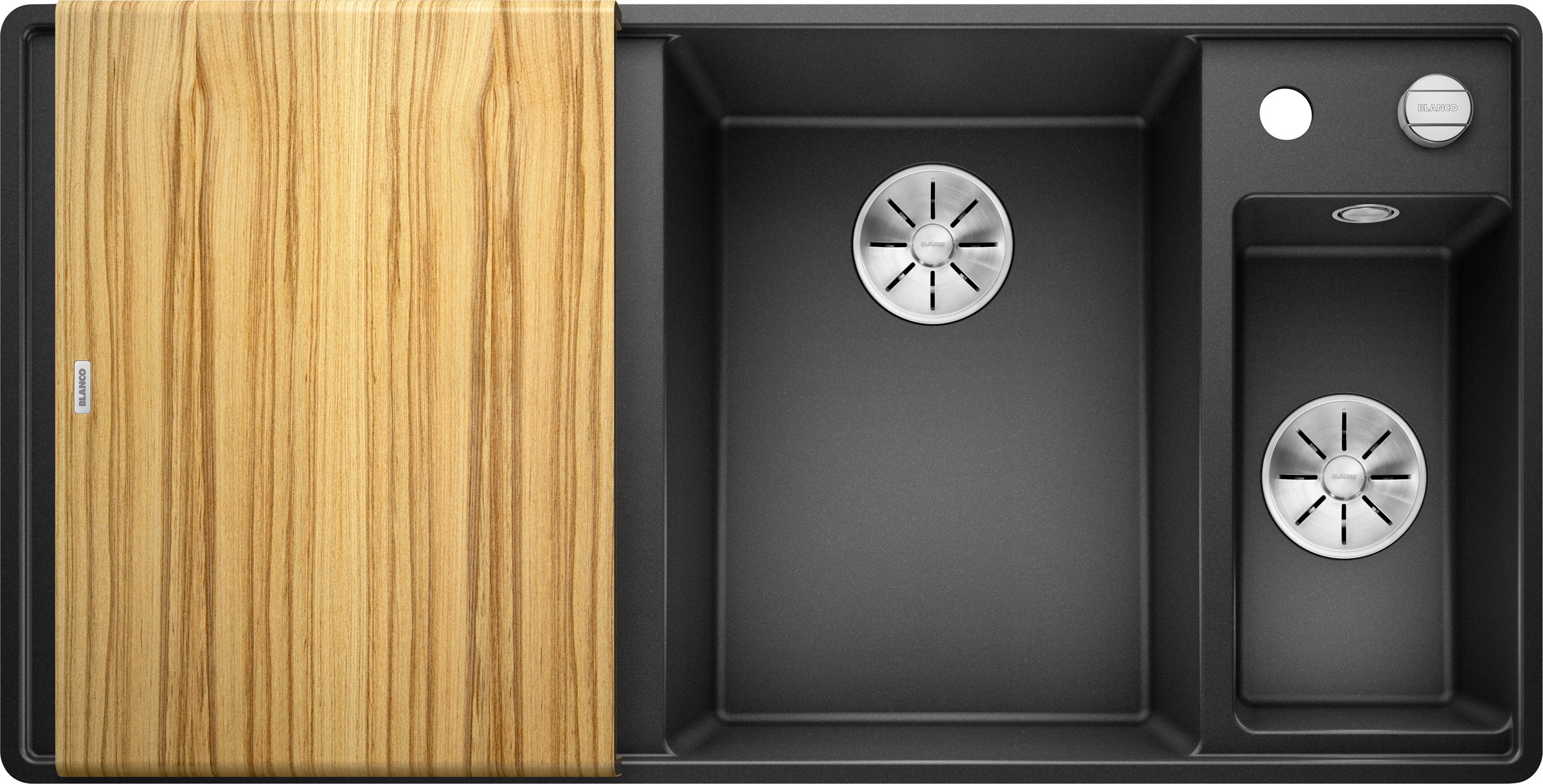 Blanco Granitspüle »AXIA III 6 S-F« 1 Stk. tlg. inklusive Esche-Compound-Brückenschneidebrett und Multifunktionsschale