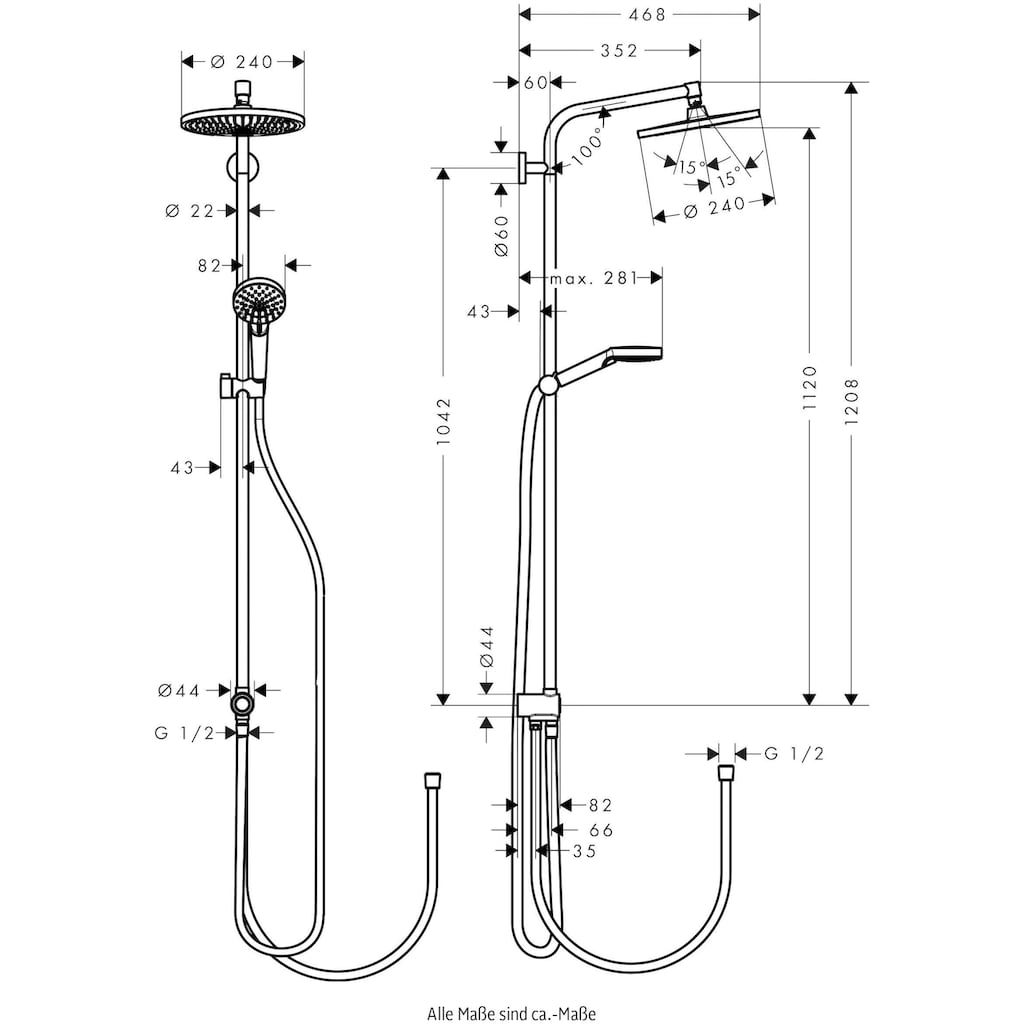 hansgrohe Duschsystem »Crometta S«, (Komplett-Set)