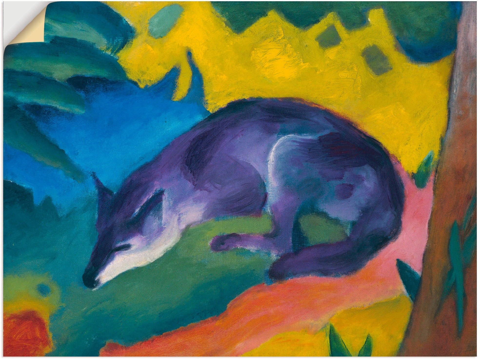 Artland Leinwandbild »Blauschwarzer Fuchs. 1911.«, Wildtiere, (1 St.), auf Keilrahmen gespannt