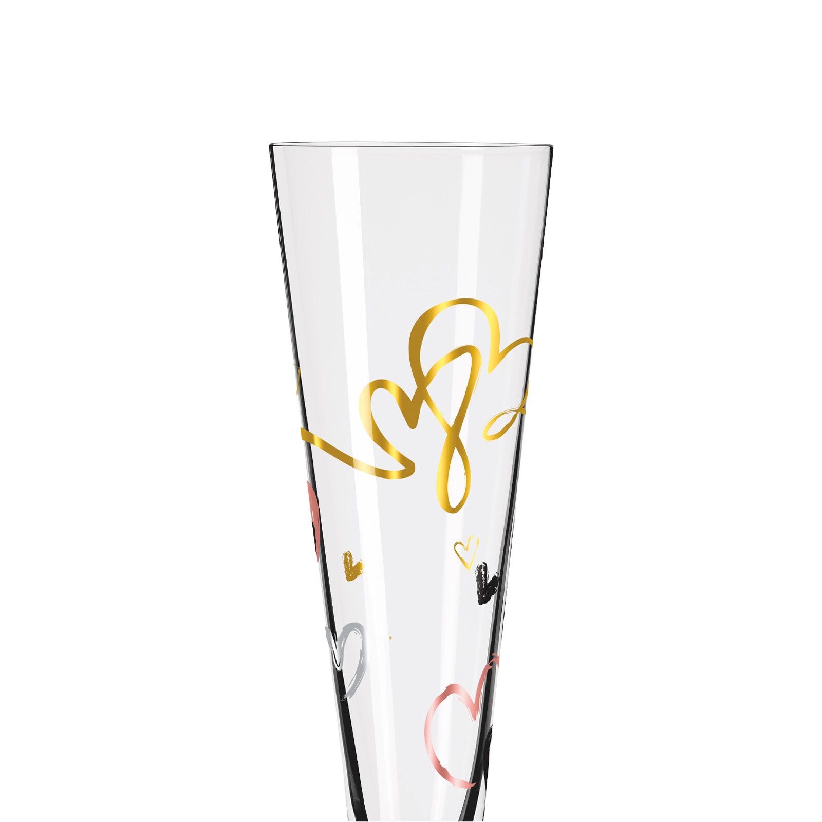 Ritzenhoff Champagnerglas »Champagnergläser Herzen Goldnacht 205 ml 2er Set bunt«