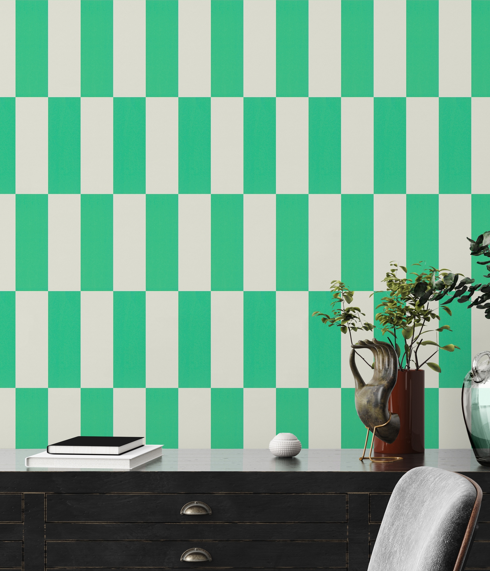 living walls "LIMITED – Schachbrett Karo" geometrisch kariert leicht strukturiert Großes Schachbrettmuster mit klarer Colorblocking-Optik