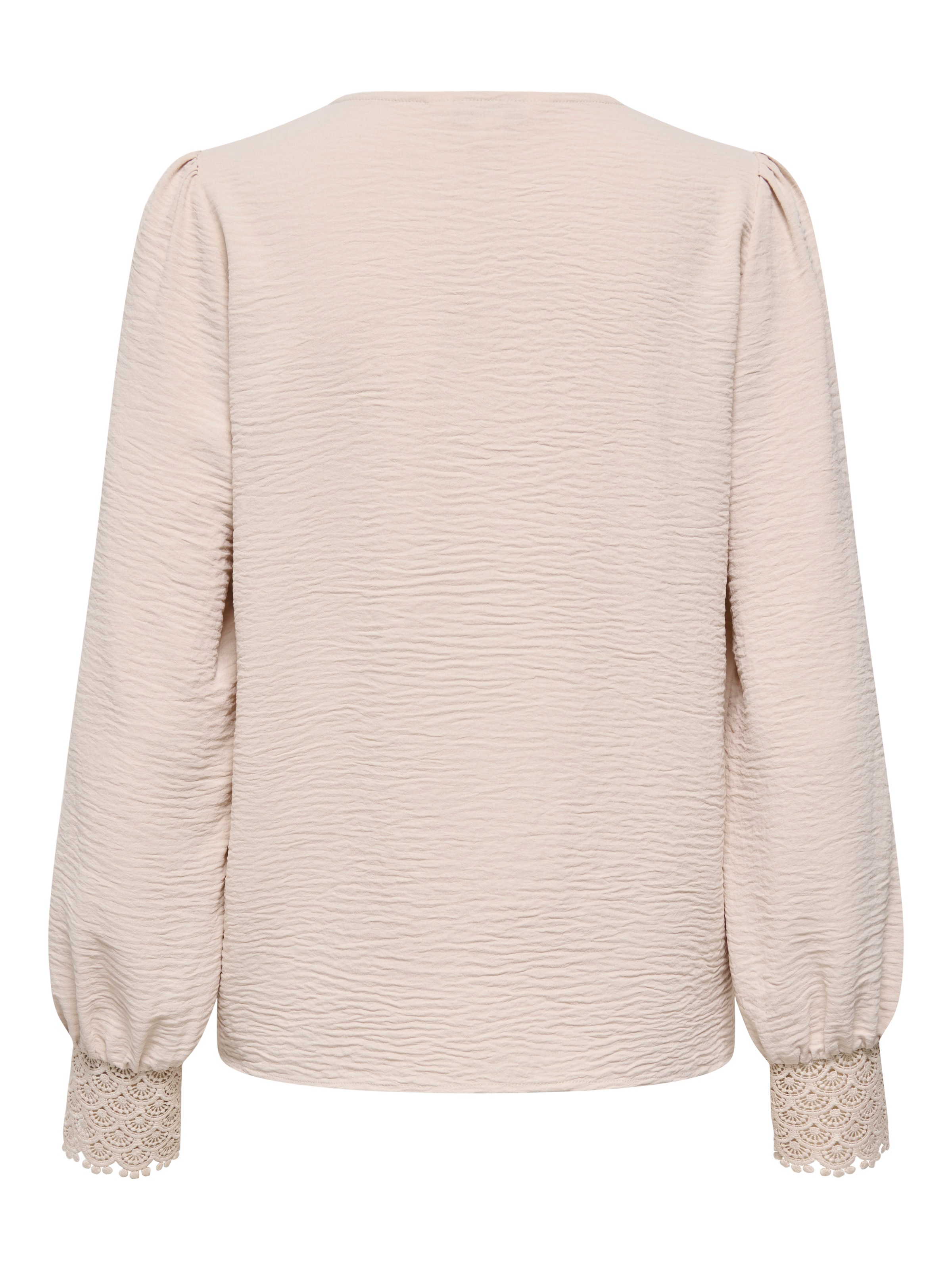ONLY Langarmbluse "ONLCERENA METTE L/S LACE VNECK TOP WVN" Kunstfaser, regu günstig online kaufen