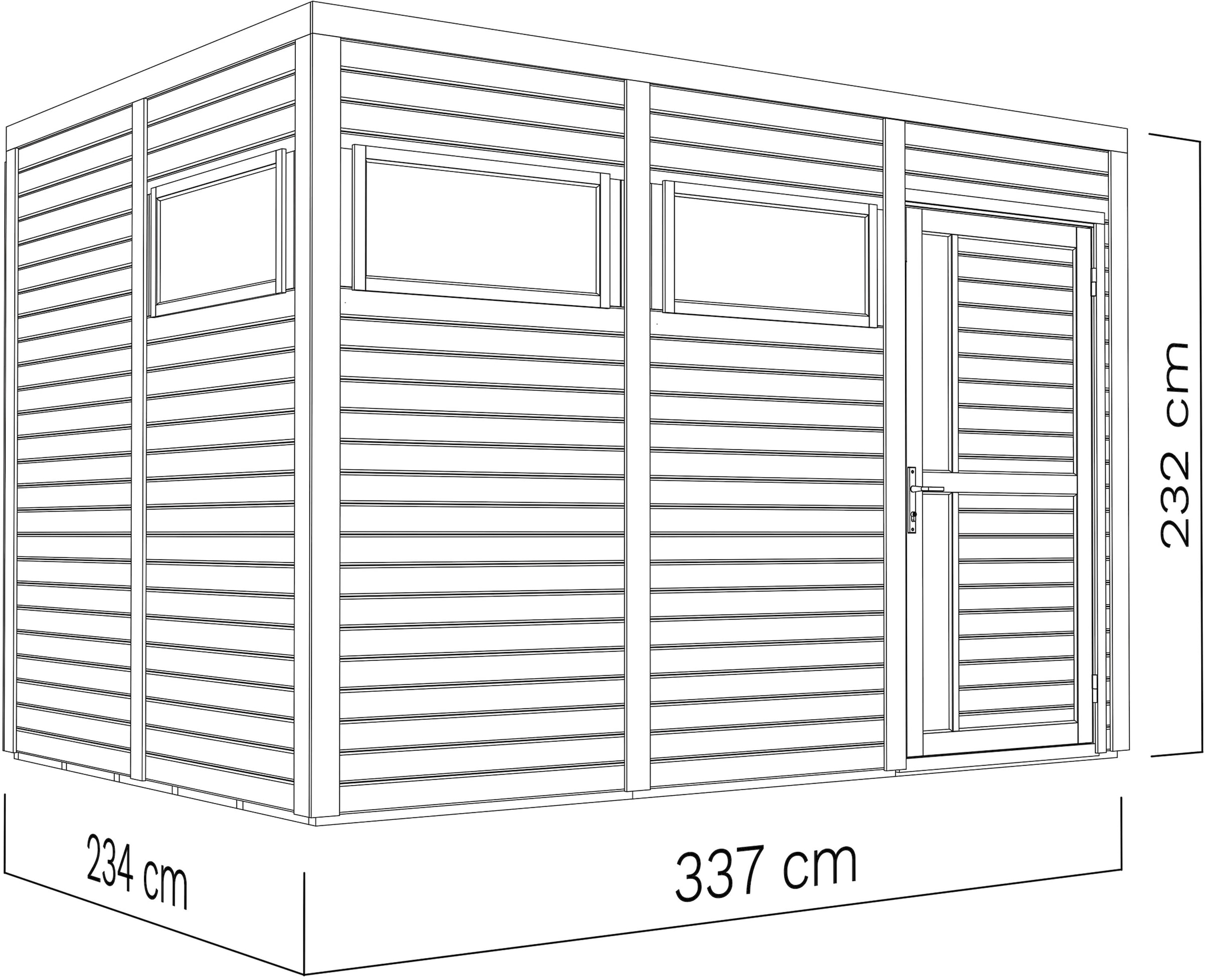 BERTILO Gartenhaus »Cubus 3 anthrazit«
