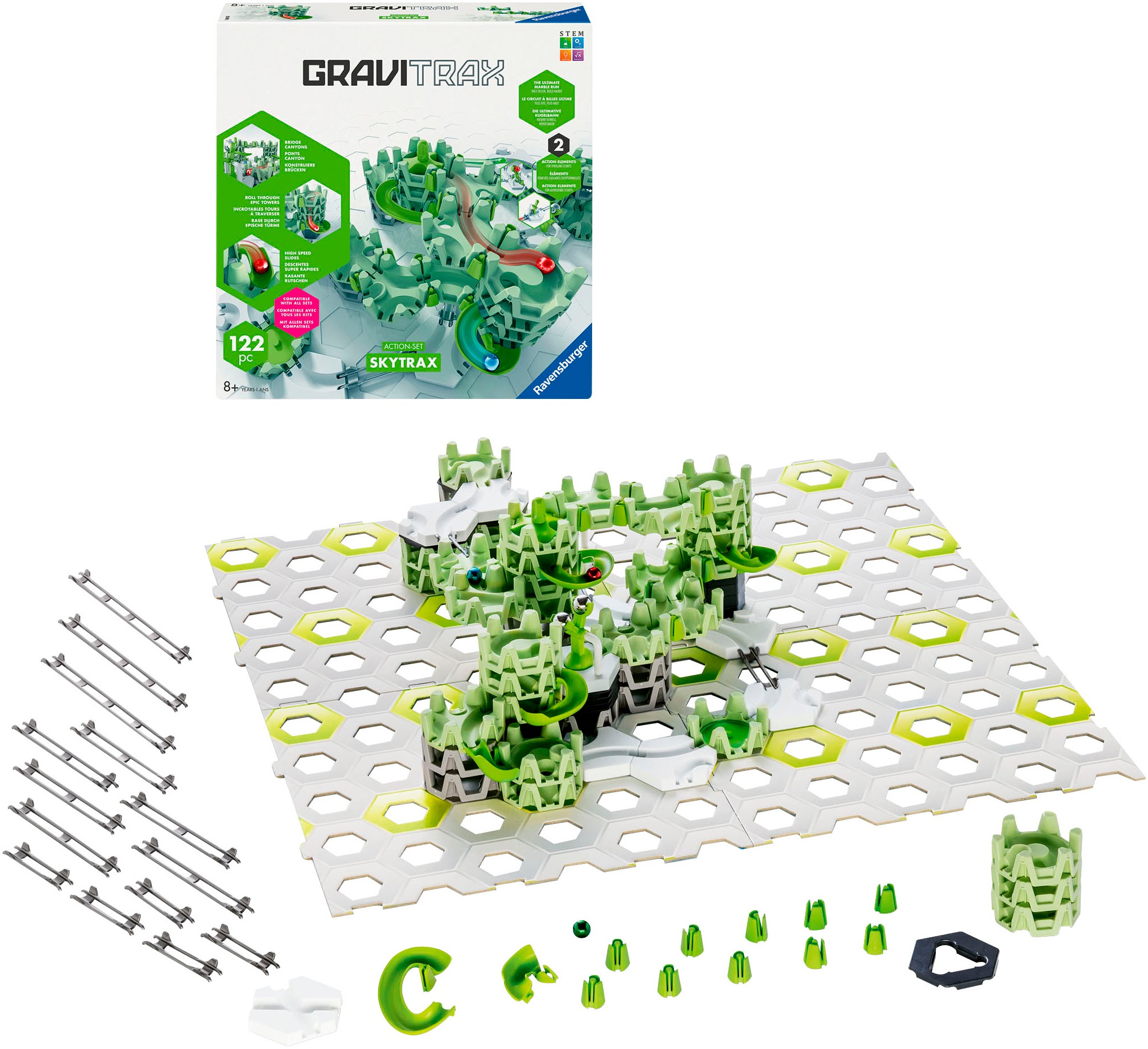 Ravensburger Kugelbahn-Bausatz »GraviTrax Action-Set M Skytrax«, Made in Europe