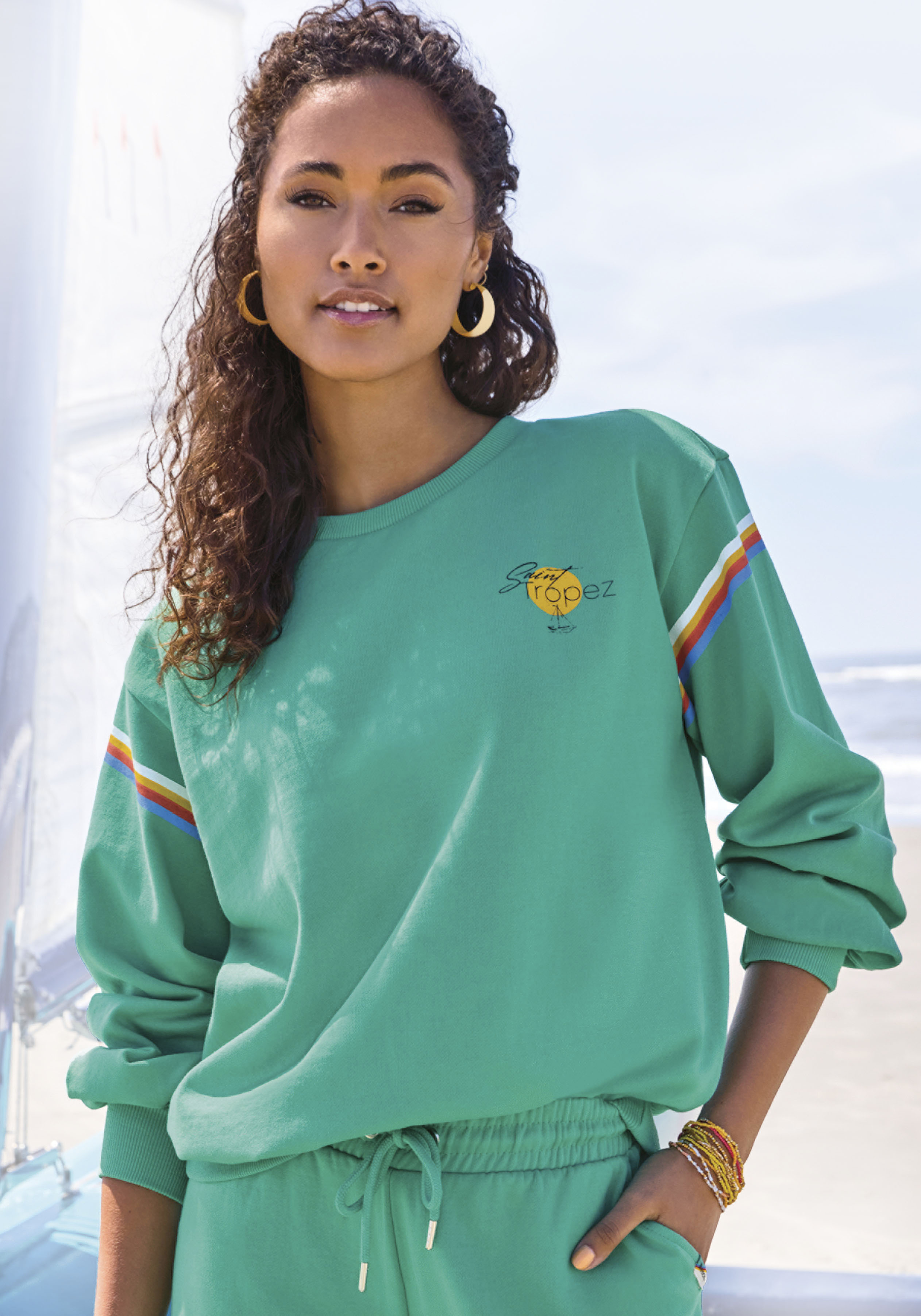 Bench. Loungewear Sweatshirt, mit modischen Druck Details, Loungewear