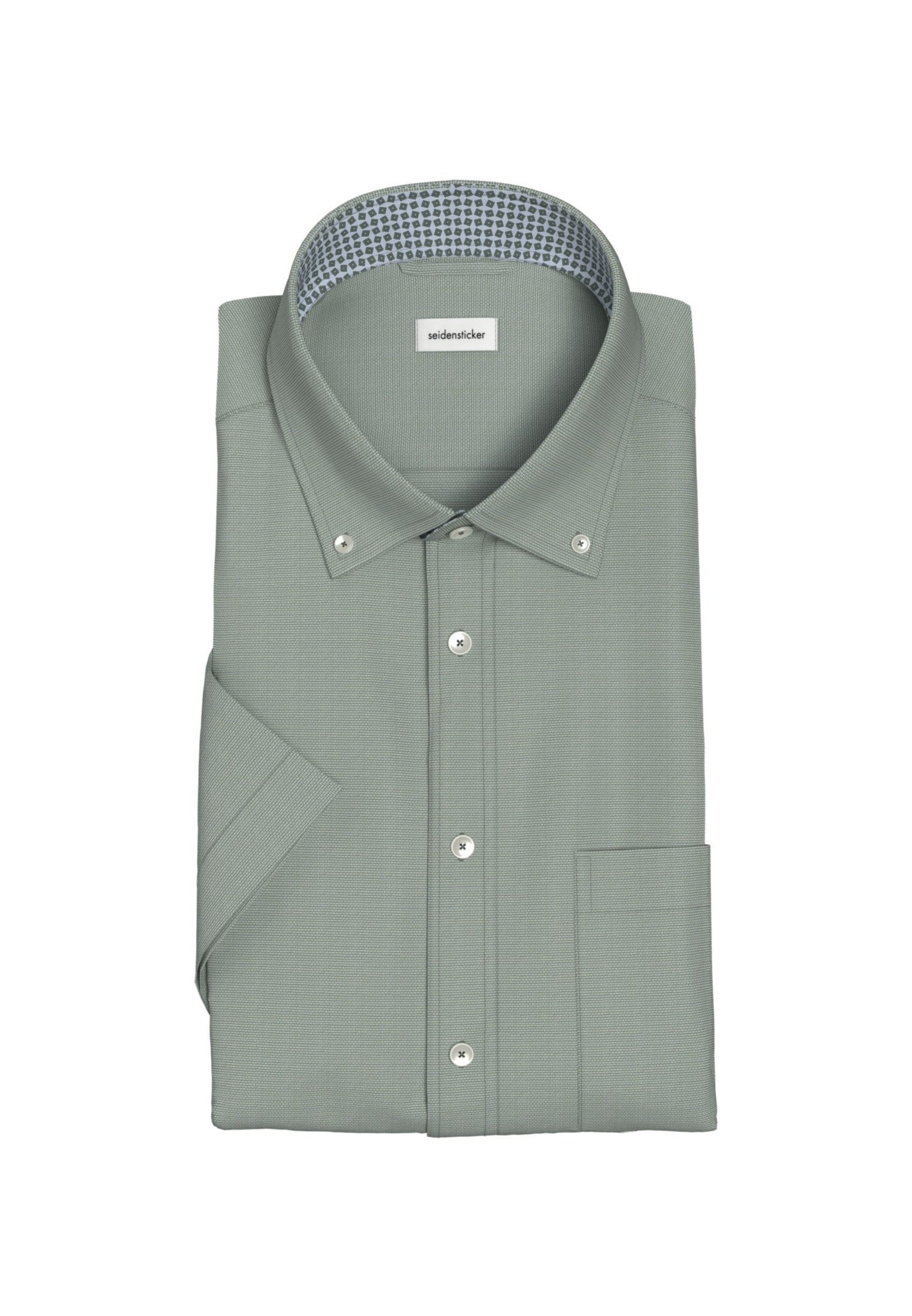seidensticker Businesshemd »Regular«, Regular Kurzarm Button-Down-Kragen Struktur