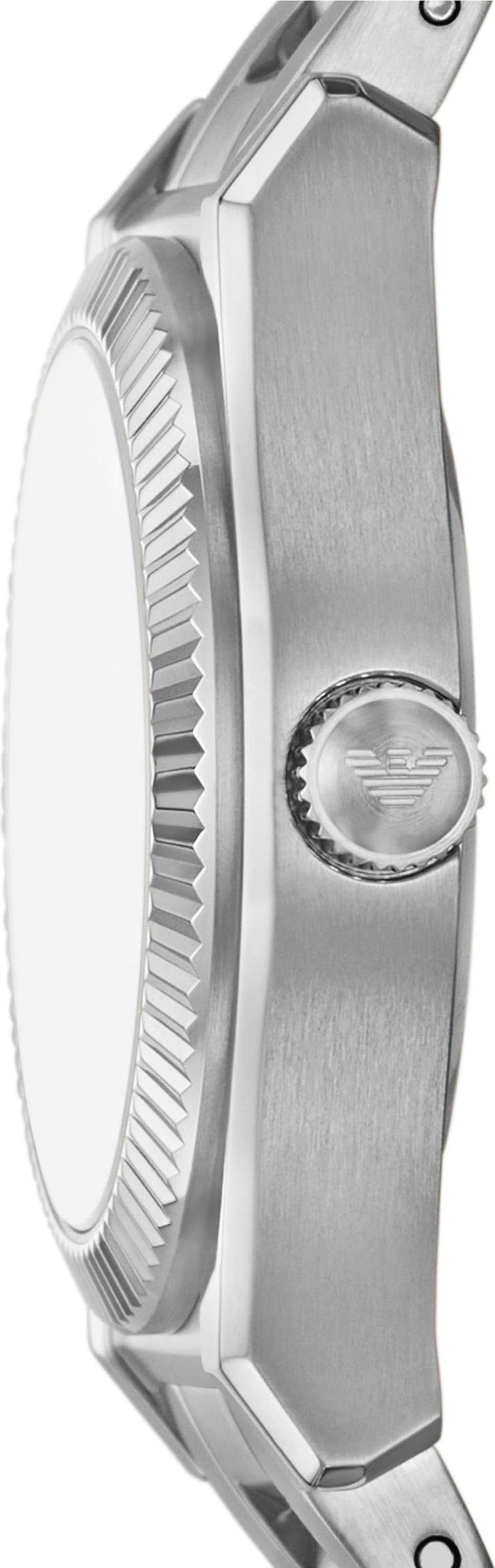 Emporio Armani Quarzuhr, Armbanduhr, Damenuhr, Edelstahlarmband, analog, Tag