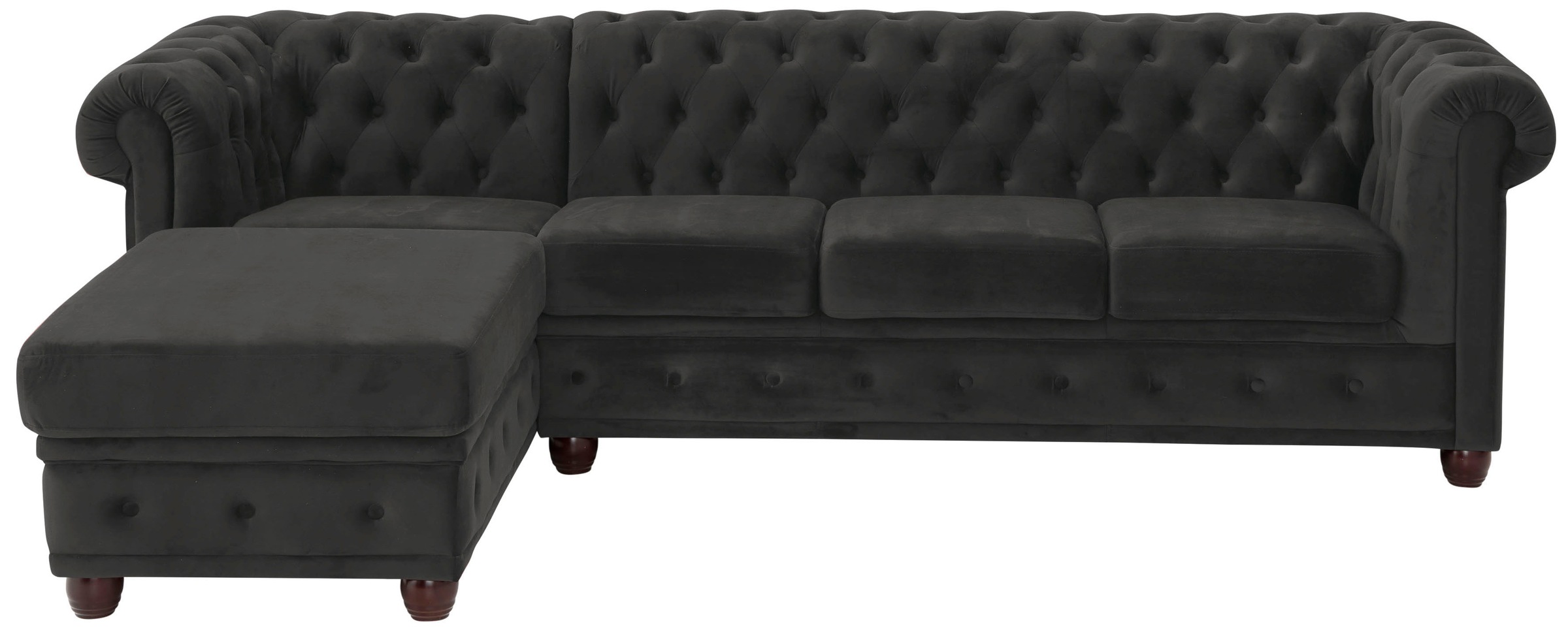 Home affaire Chesterfield-Sofa "New Castle L-Form", hochwertige Knopfheftung in Chesterfield-Design, B/T/H: 255(171/72)