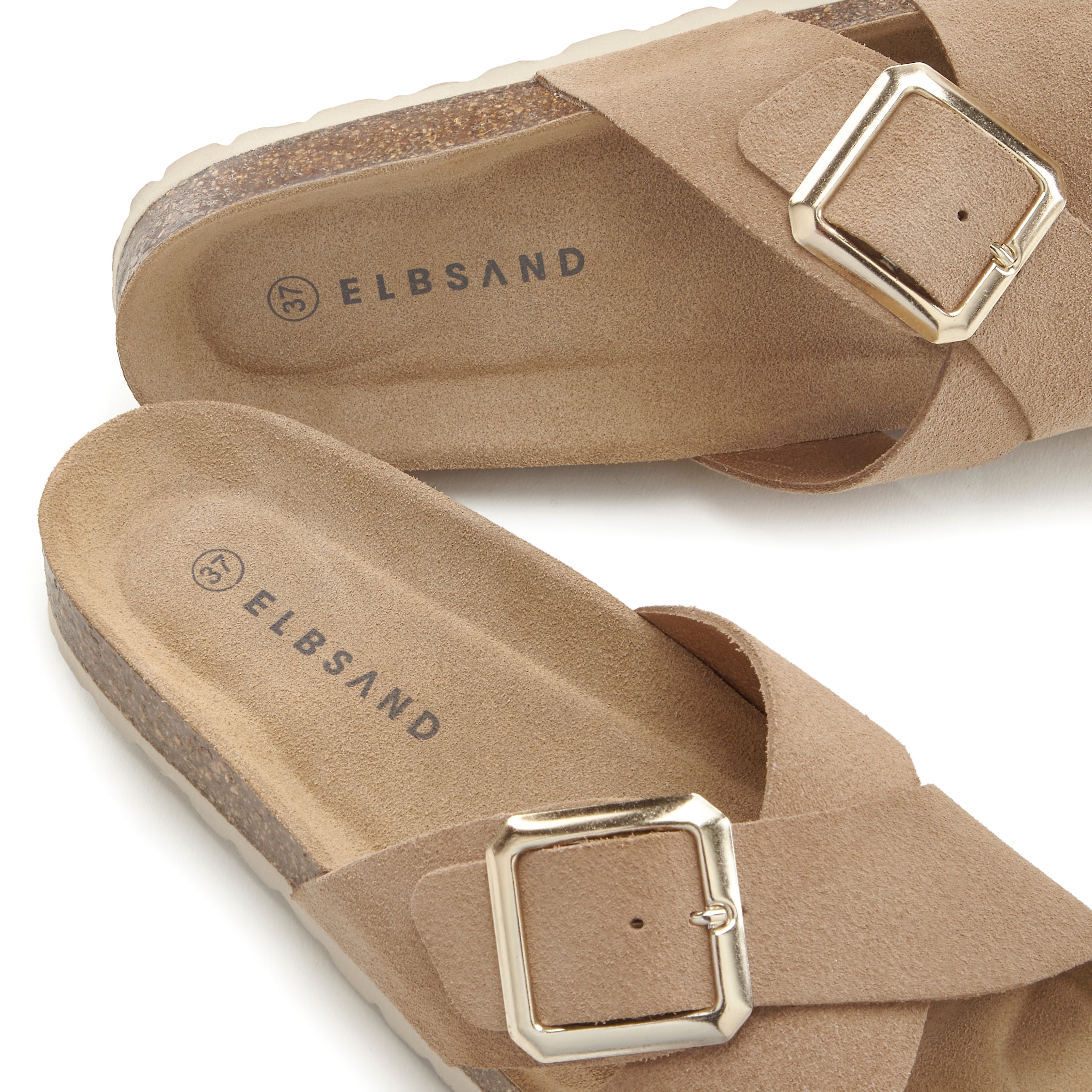 Elbsand Pantolette »Mule, Sandale, offener Schuh,«, aus hochwertigem Leder mit weichem Komfortkorkfußbett