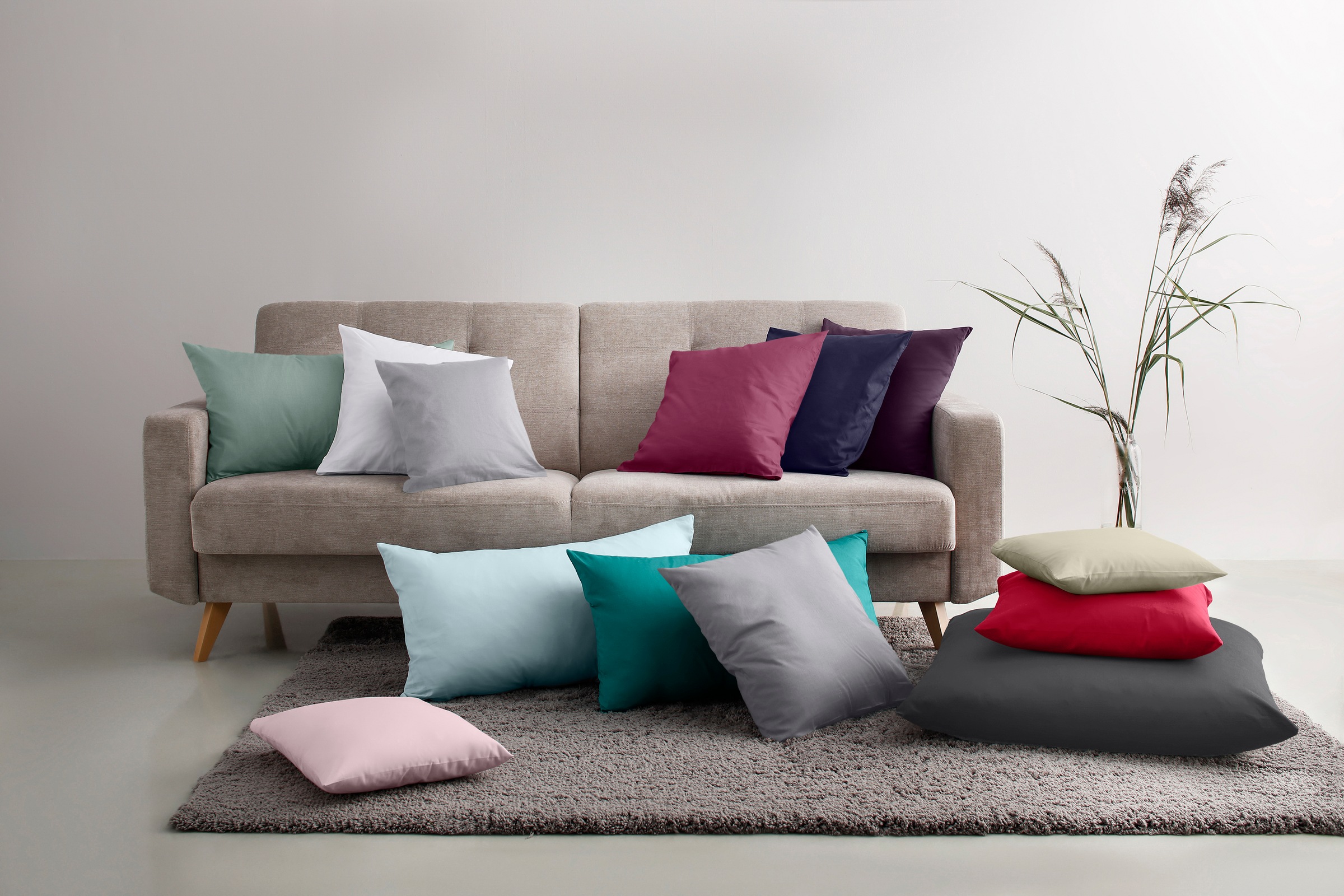 OTTO home Kissenbezüge "Luisa" aus 100% Baumwolle, mit Reißverschluss, atmu günstig online kaufen