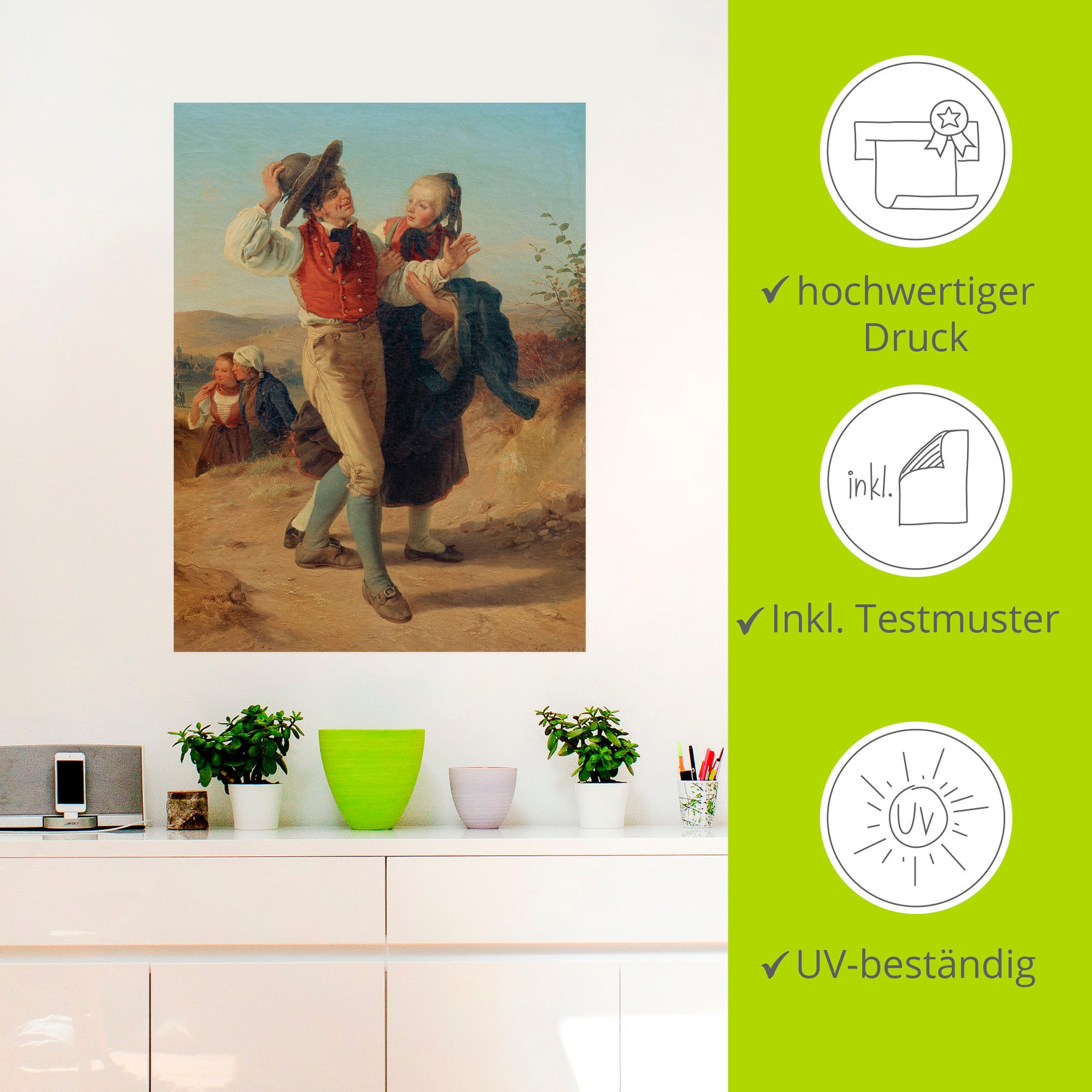 Artland Wandbild »Jakob Becker«, Bilder von Liebespaaren, (1 St.), als Alubild, Leinwandbild, Wandaufkleber oder Poster in versch. Größen