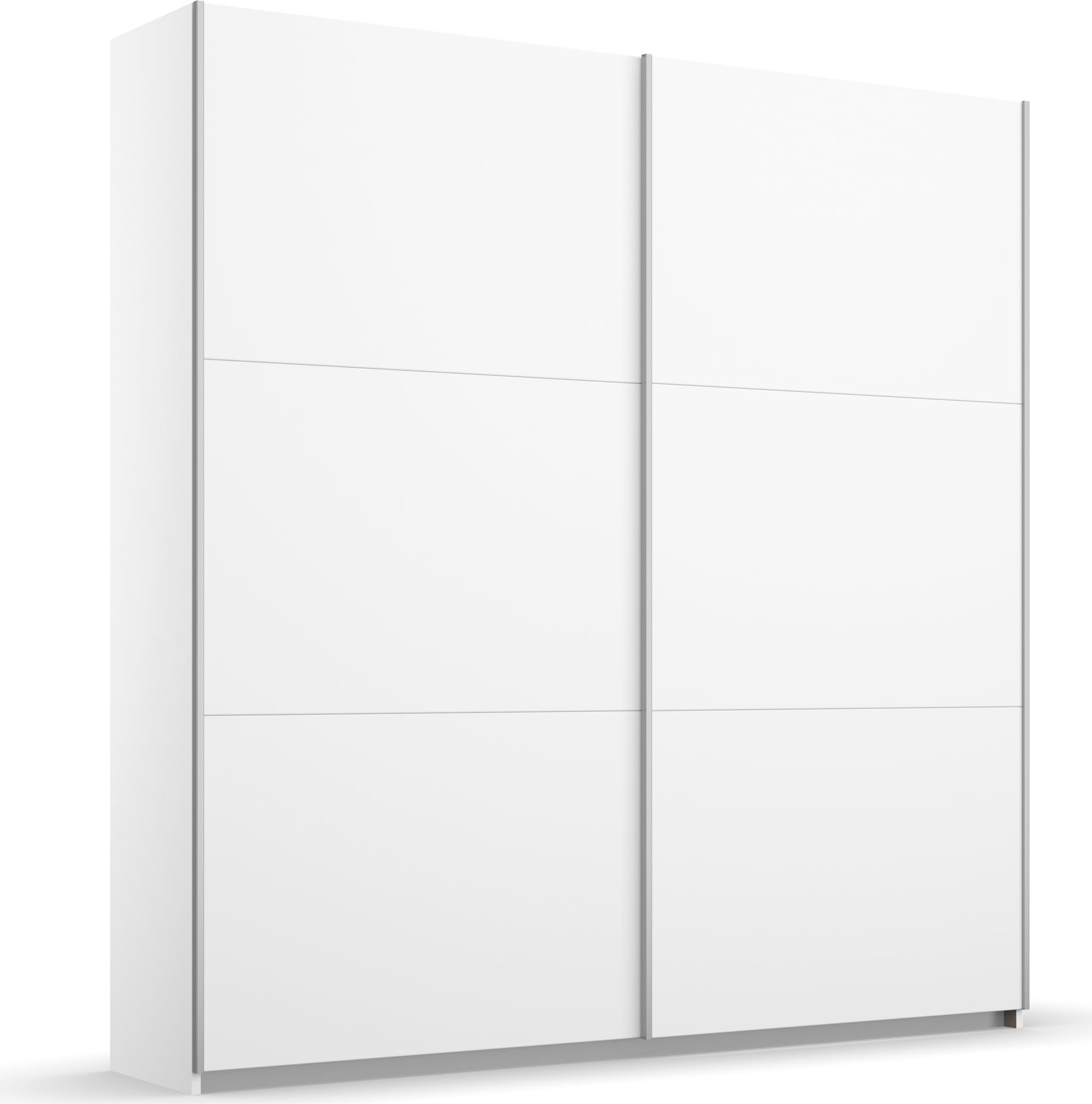rauch Schwebetürenschrank "AURELIO Kleiderschrank Garderobe" 3 Ausstattungen BASIC/CLASSIC/PREMIUM (inkl. SOFT-CLOSE-FUNKTION), 3 verschiedene Ausstattungsvarianten Griffe aus Metall MADE IN GERMANY