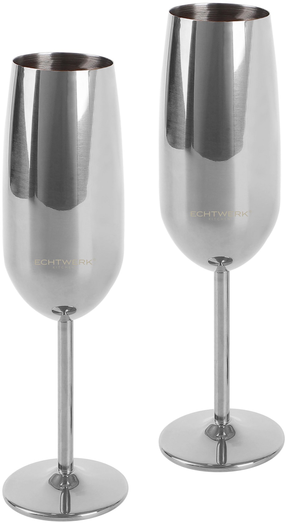 ECHTWERK Champagnerglas, (Set, 2 tlg.), Sektglas, Sektkelch, Champagnerkelch, bruchsicher, 250 ml