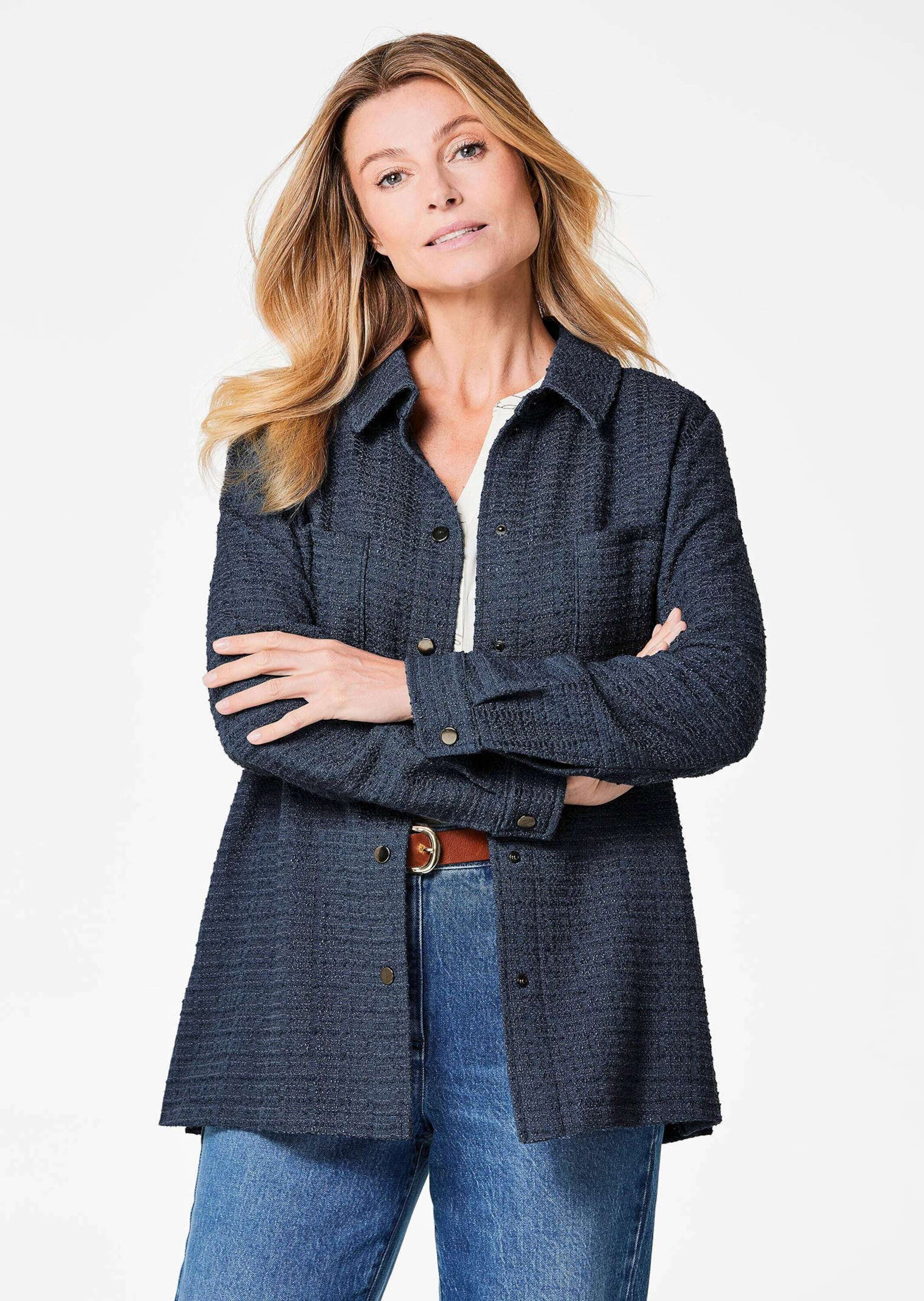 GOLDNER Hemdbluse "Kurzgröße Hemdjacke" Seitennahtschlitze günstig online kaufen