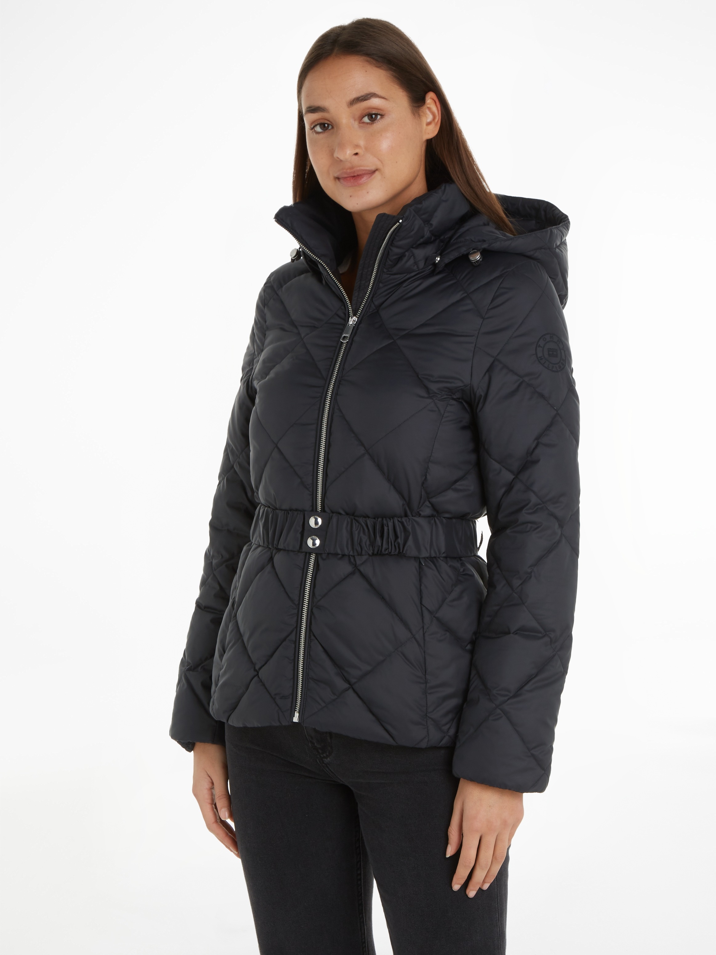 Tommy Hilfiger Steppjacke "ELEVATED BELTED QUILTED JACKET", mit Kapuze, mit günstig online kaufen