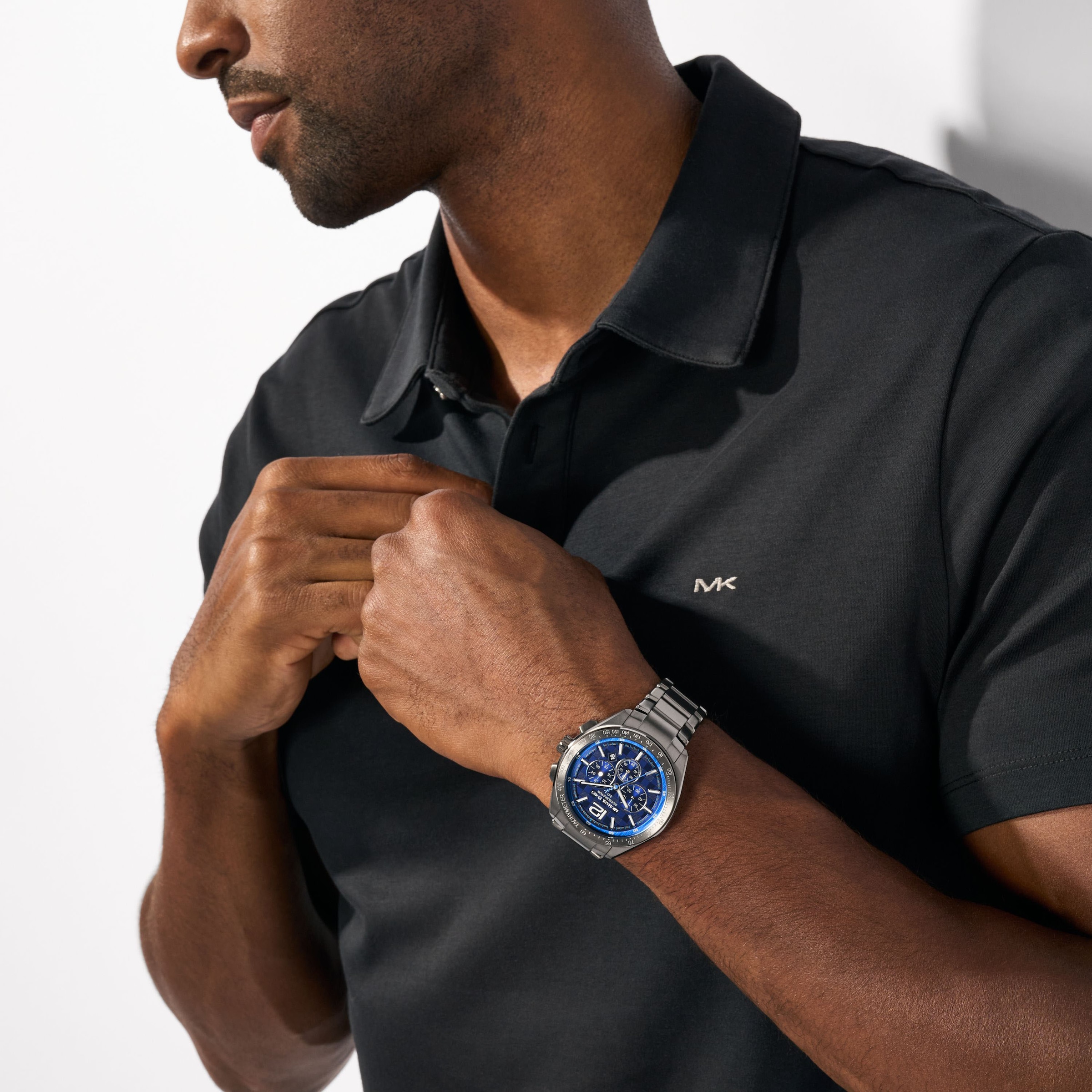 MICHAEL KORS Chronograph »ACCELERATOR 2.0«, Armbanduhr, Herrenuhr, Edelstahlarmband, analog, Tag, Stoppfunktion