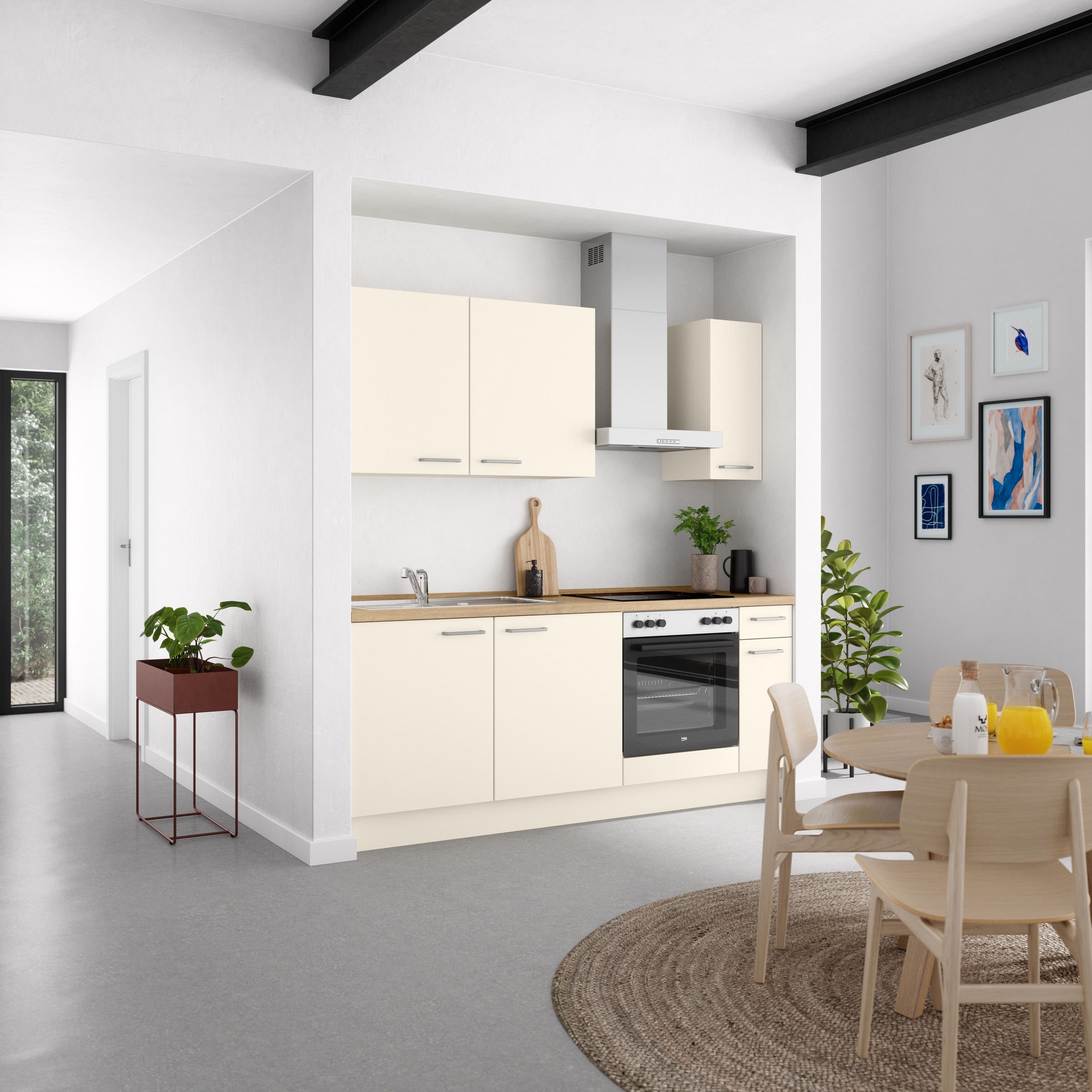 nobilia® Küchenzeile »"Touch I"«, vormontiert, Ausrichtung wählbar, Breite 210 cm, wahlw. mit E-Geräten