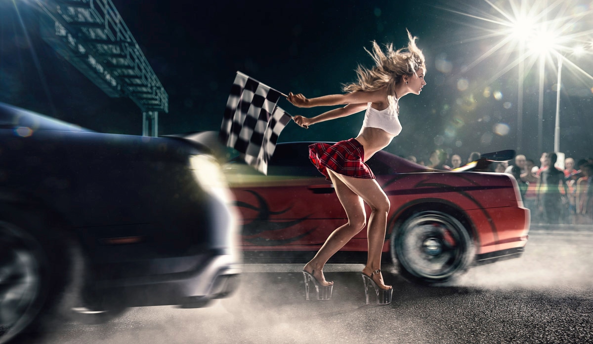 Papermoon Fototapete »Straßenrennen starten«