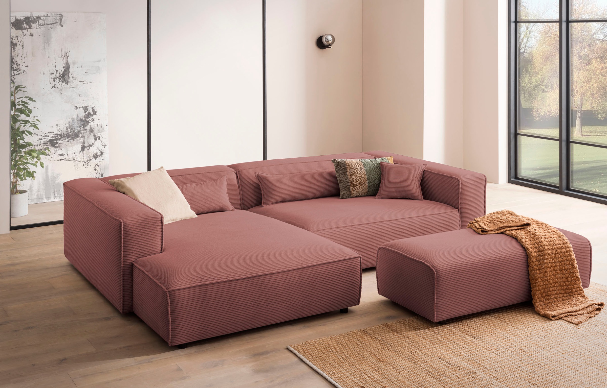 LeGer Home by Lena Gercke Ecksofa "PIARA XXL, L-Form, Schlaffunktion, Cord, günstig online kaufen