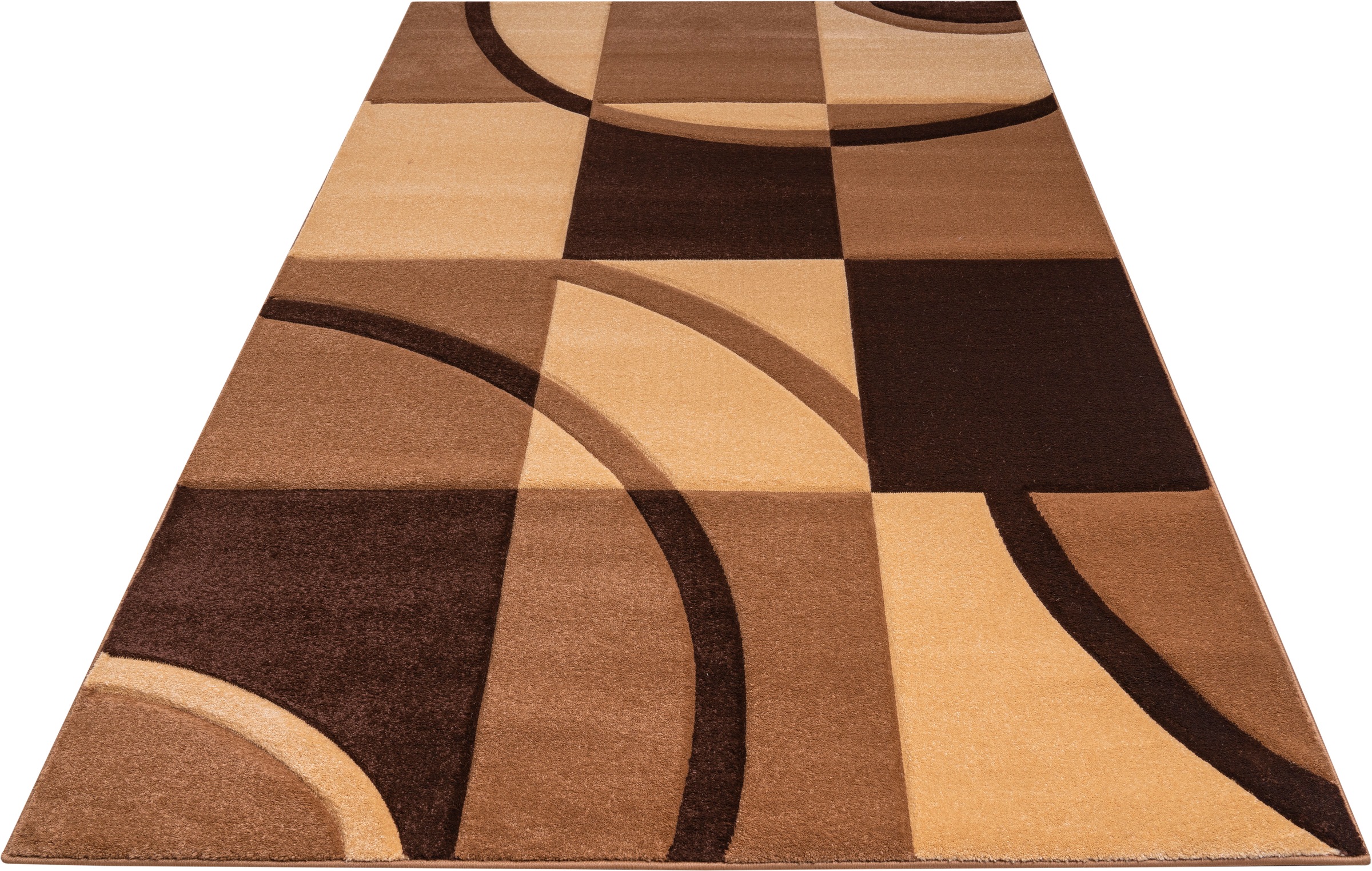 Home affaire Teppich »Josias«, rechteckig, 16 mm Höhe, mit handgearbeitetem Konturenschnitt, flach, Kurzflor, elegant