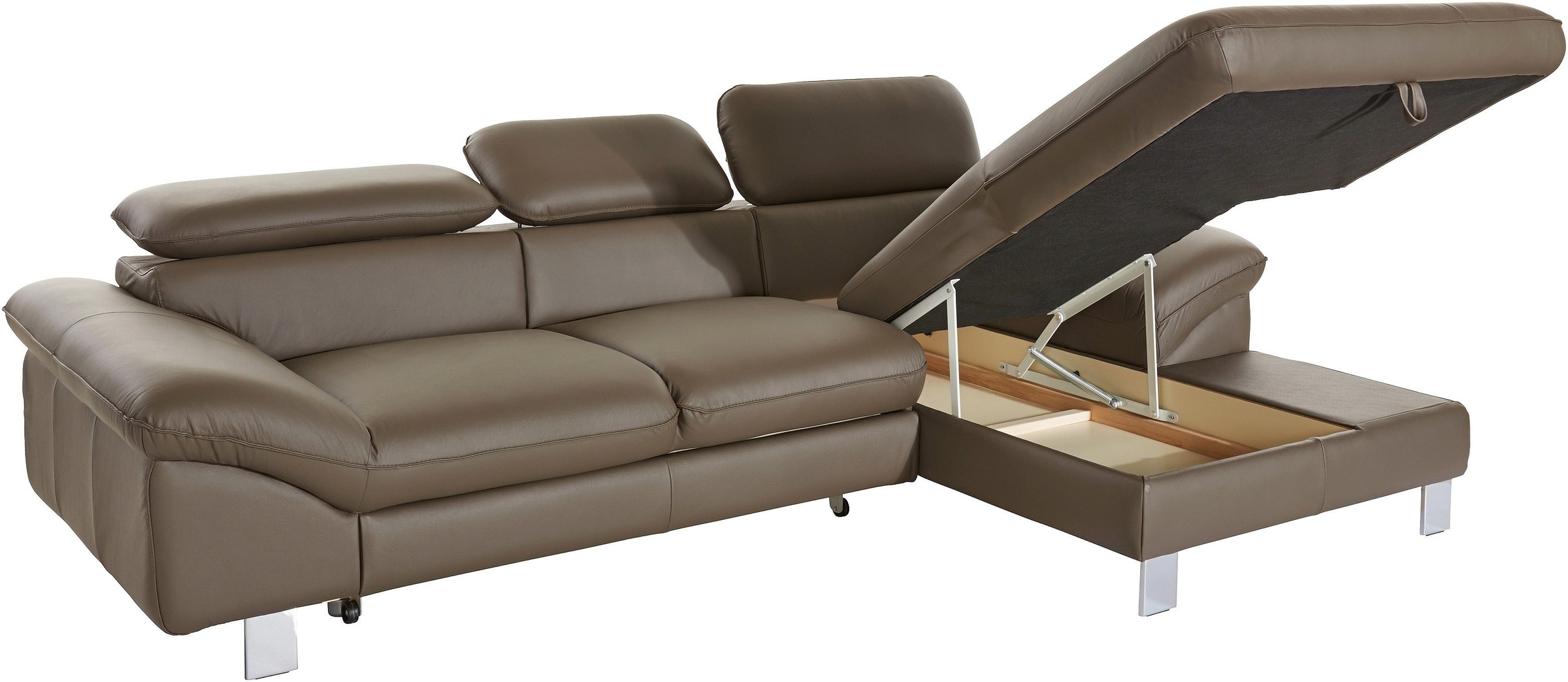 COTTA Polstergarnitur »Driver L-Form«, (Set), Set bestehend aus: Ecksofa mit Kopfteilverstellung & Hocker