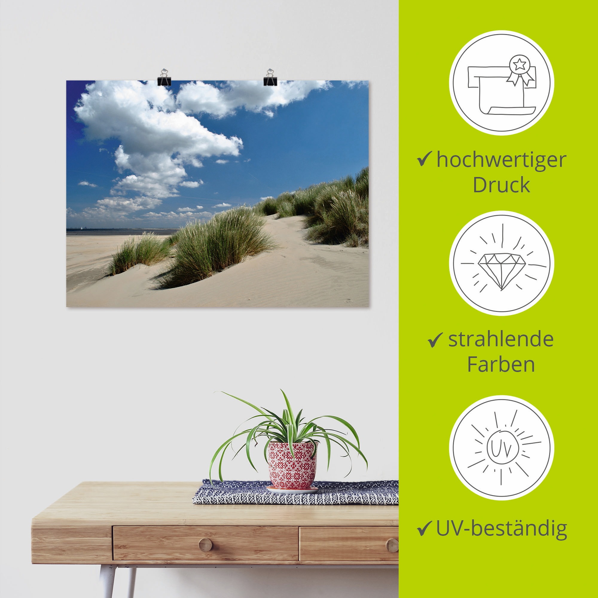 Artland Wandbild »Strandimpressionen«, Strand, (1 St.), als Leinwandbild, Poster in verschied. Größen