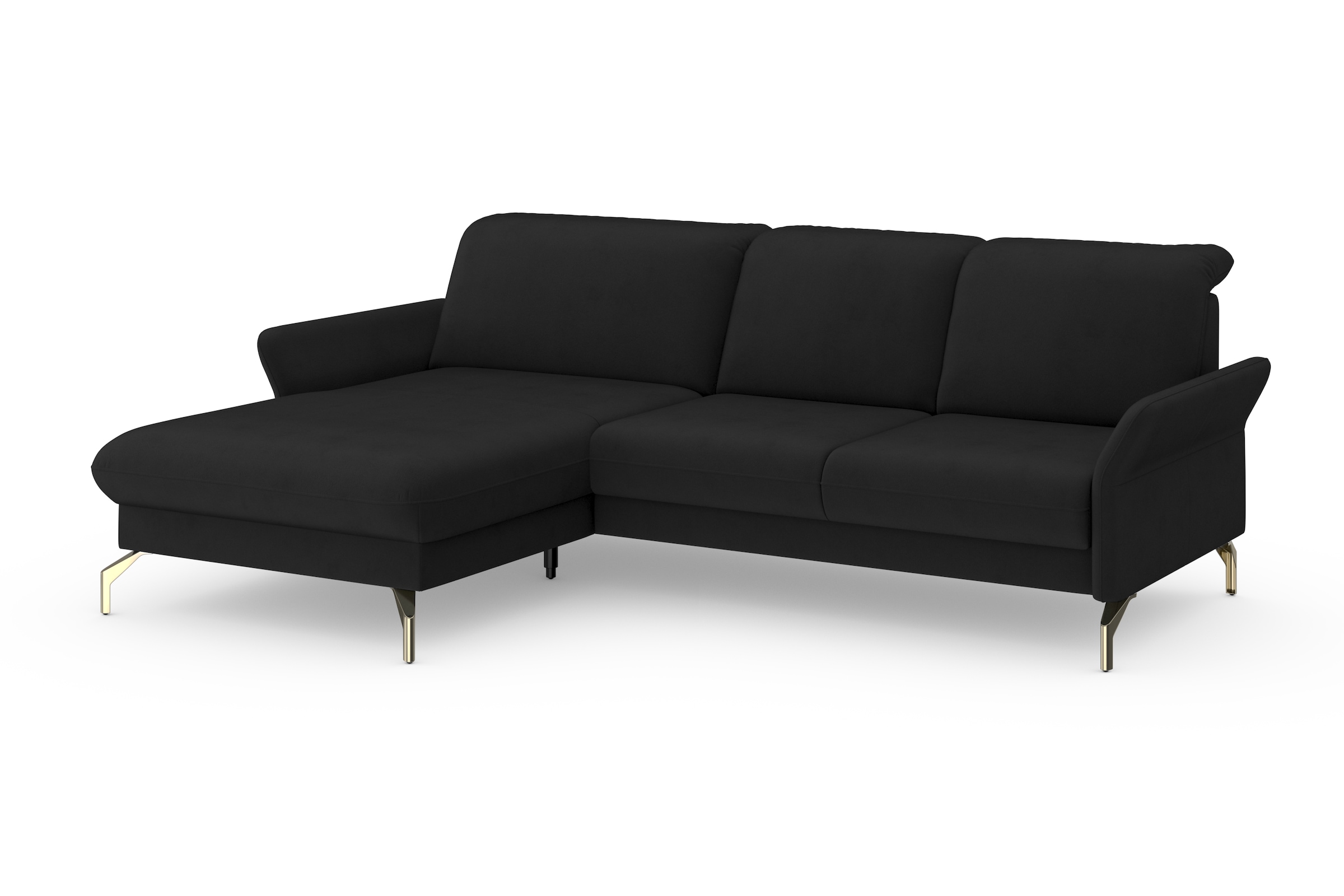 sit&more Ecksofa »Fashion L-Form« wahlweise mit Kopfteilverstellung, Vorziehsitz, motorisch, Nickelfüße