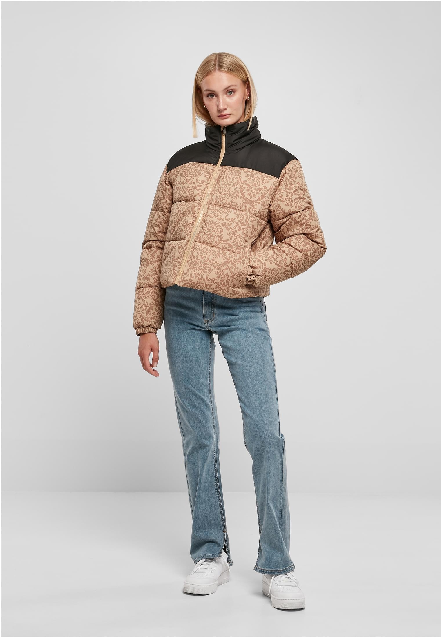 URBAN CLASSICS Winterjacke »Damen Ladies AOP Retro Puffer Jacket«, (1 St.),  ohne Kapuze für bestellen | BAUR