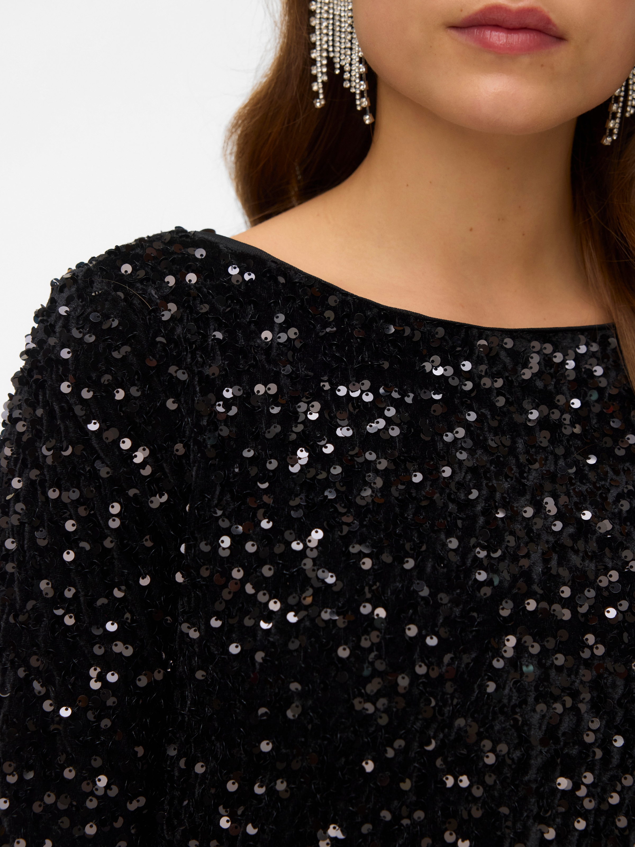 Vero Moda Midikleid »VMBELLA LS SHORT SQ DRESS JRS GA« Partykleid, festlich, mit Pailletten