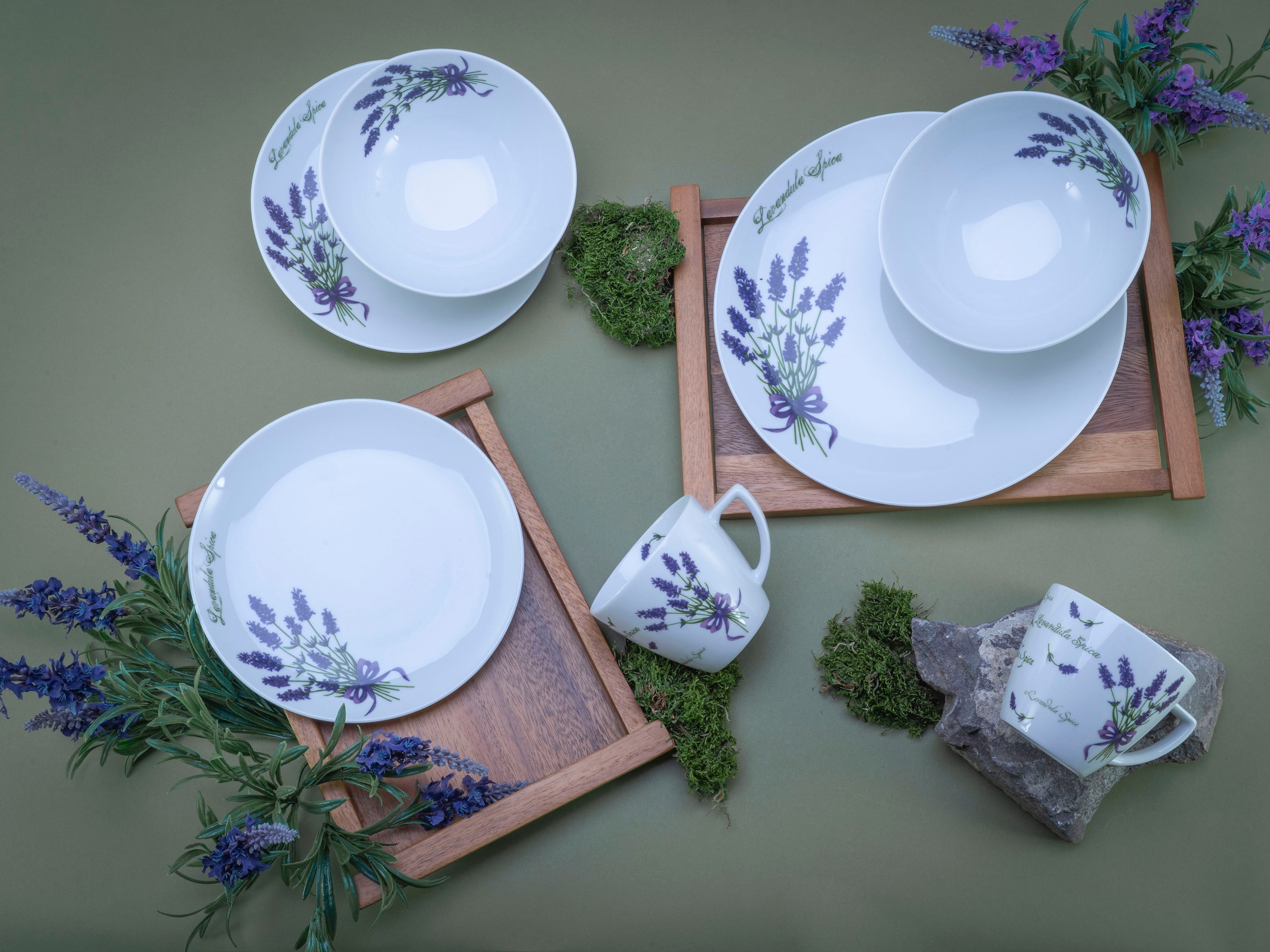 CreaTable Kombiservice »Home Lavendel«, (Set, 16 tlg.), Lavendel-Dekor |  BAUR