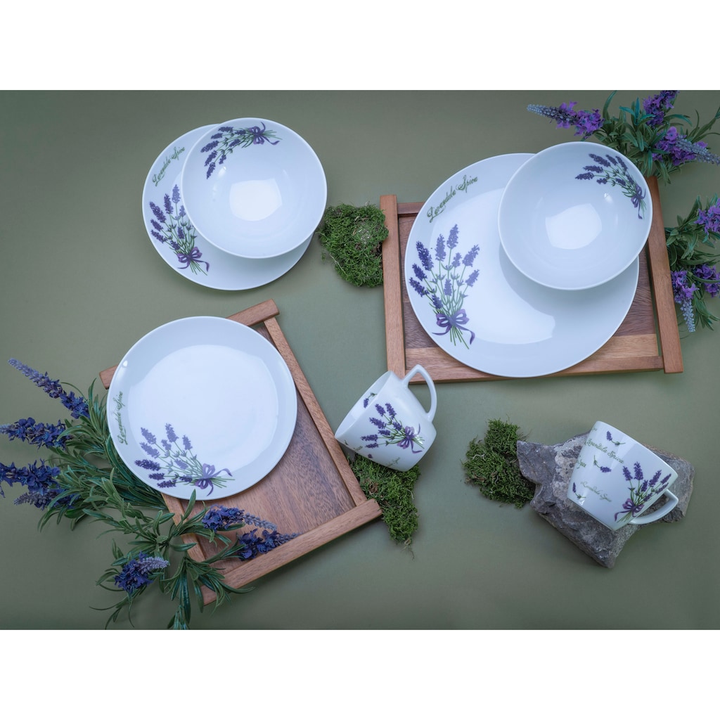 CreaTable Kombiservice »Home Lavendel«, (Set, 16 tlg.), Lavendel-Dekor