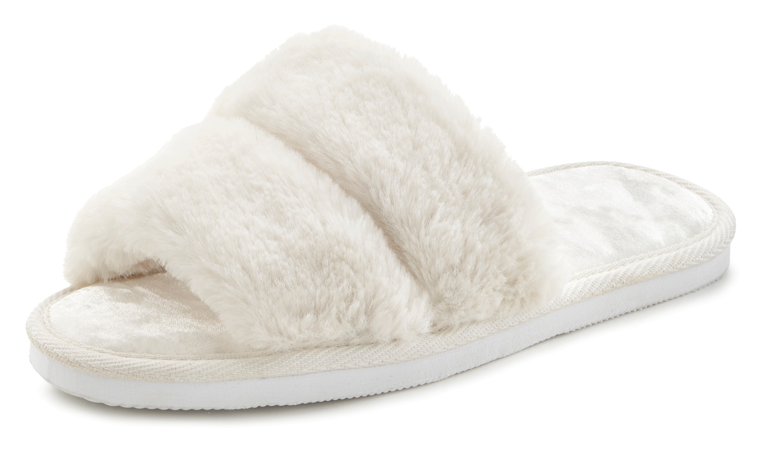 Thumbnail - Vivance Pantolette "Hausschuh, Plüsch Hausschuhe, Mule, offener Schuh,", VEGAN