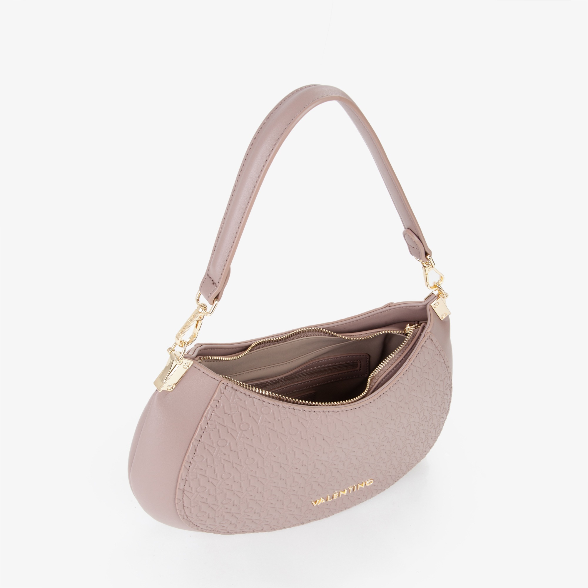 Hobo VALENTINO BAGS "HOBO BAG FALAK RE", Damen, Gr. B/H/T: 34cm x 24cm x 7cm, beige (taupe), Lederimitat, Taschen Hobo, Damen Tragetasche, Umhägetasche, Schultertasche mit Logo 3
