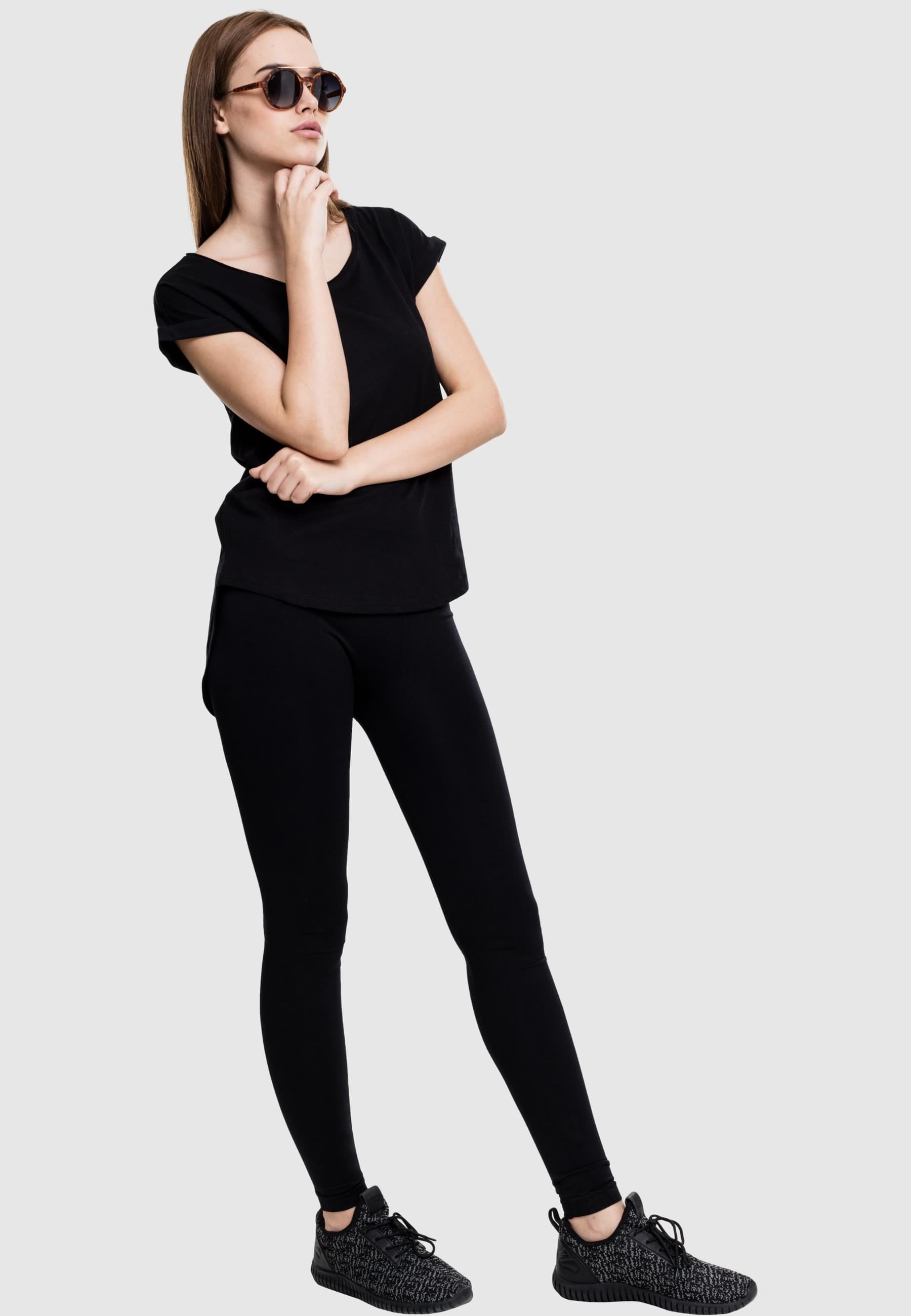 URBAN CLASSICS Kurzarmshirt »Urban Classics Damen Ladies Long Back Shaped Slub Tee«, (1 tlg.)