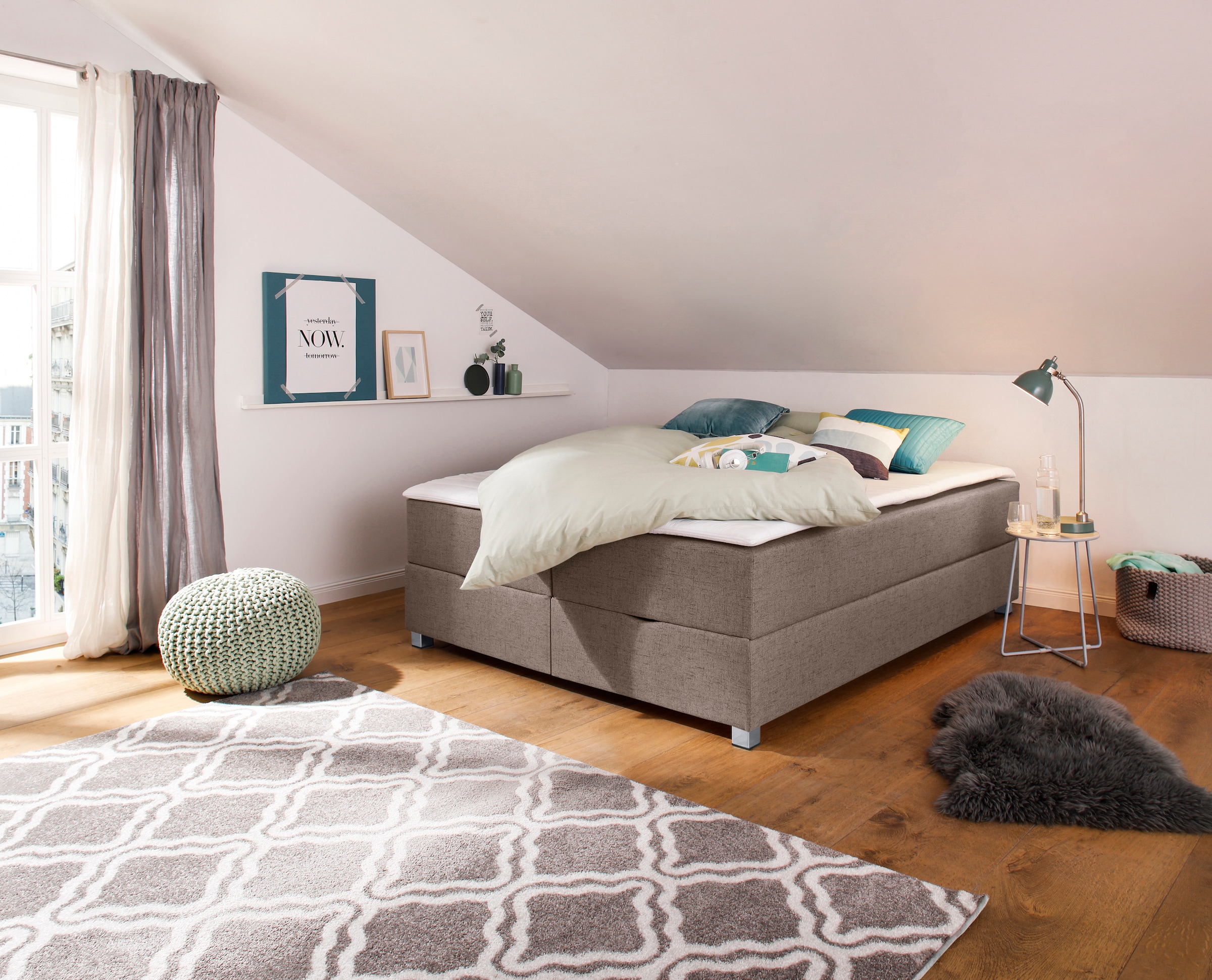 Home affaire Boxbett "Alexis" ohne Kopfteil - ideal für Räume mit Dachschrägen; in 4 Breiten